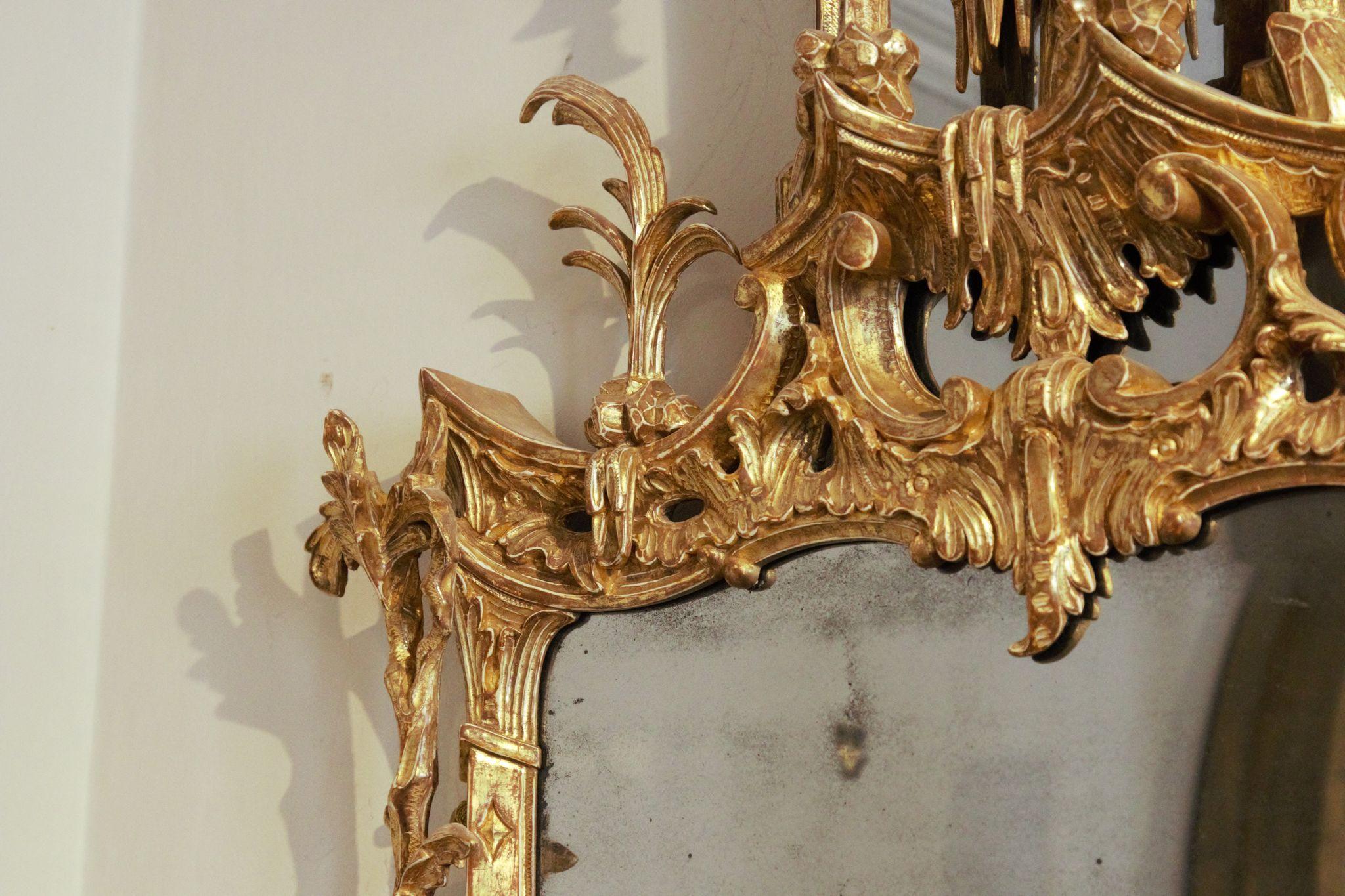 Carved George III Chinoiserie Mirror in the Manner of Thomas Johnson