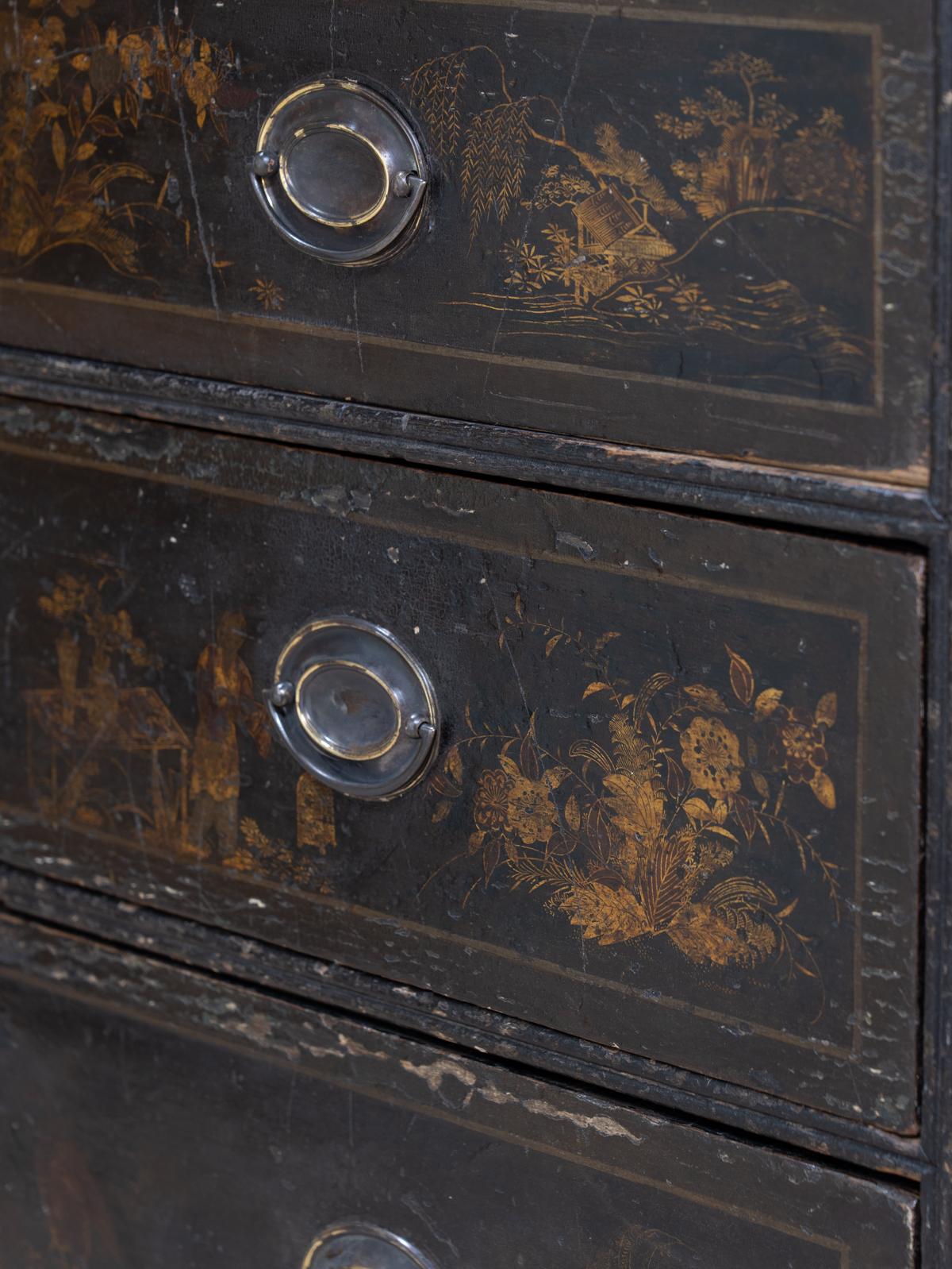 George III Chinoiserie Secretaire on Chest 1