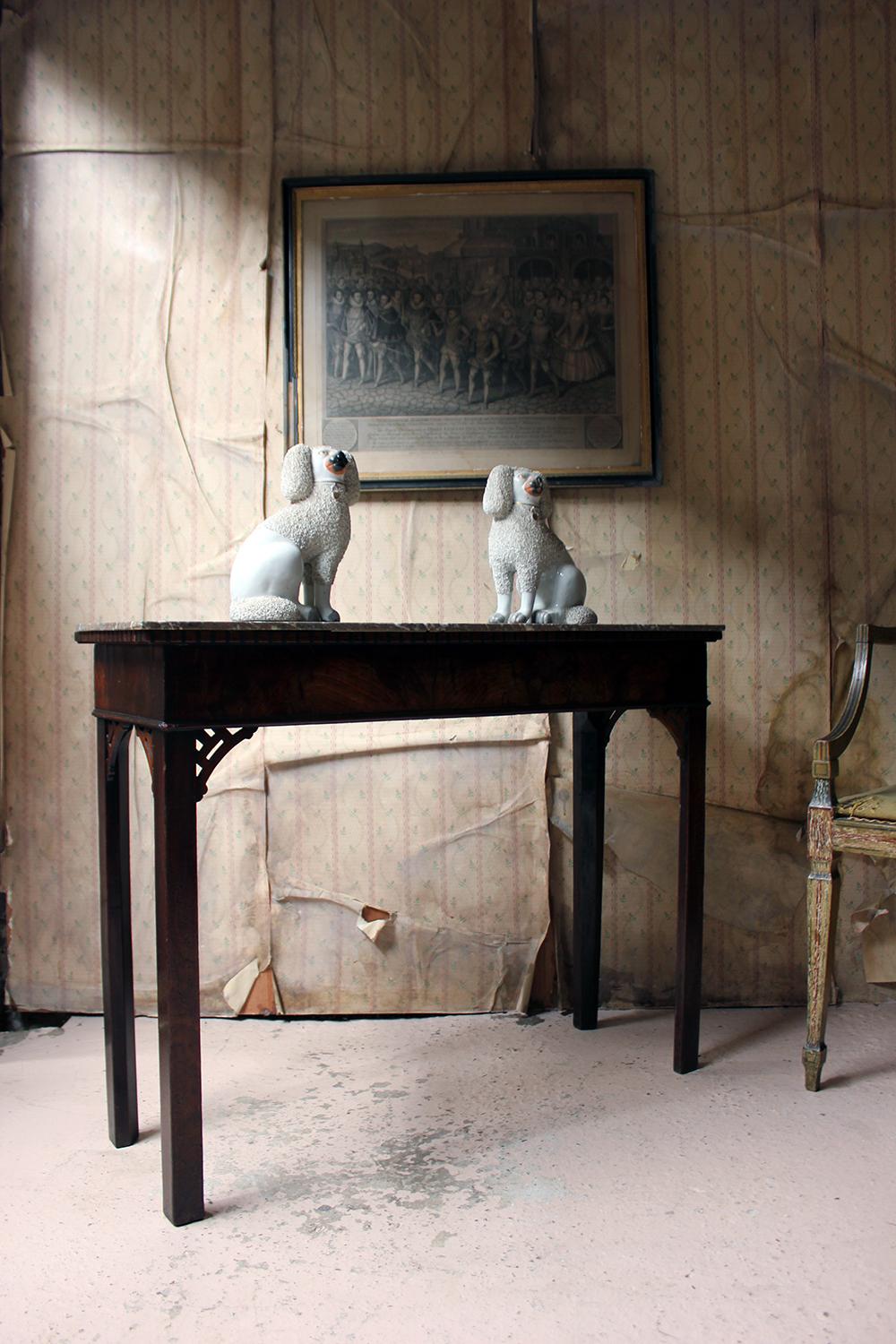 George III Chippendale Design Mahogany and Marble Side Table, circa 1780 10