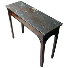 George III Chippendale Design Mahogany and Marble Side Table, circa 1780