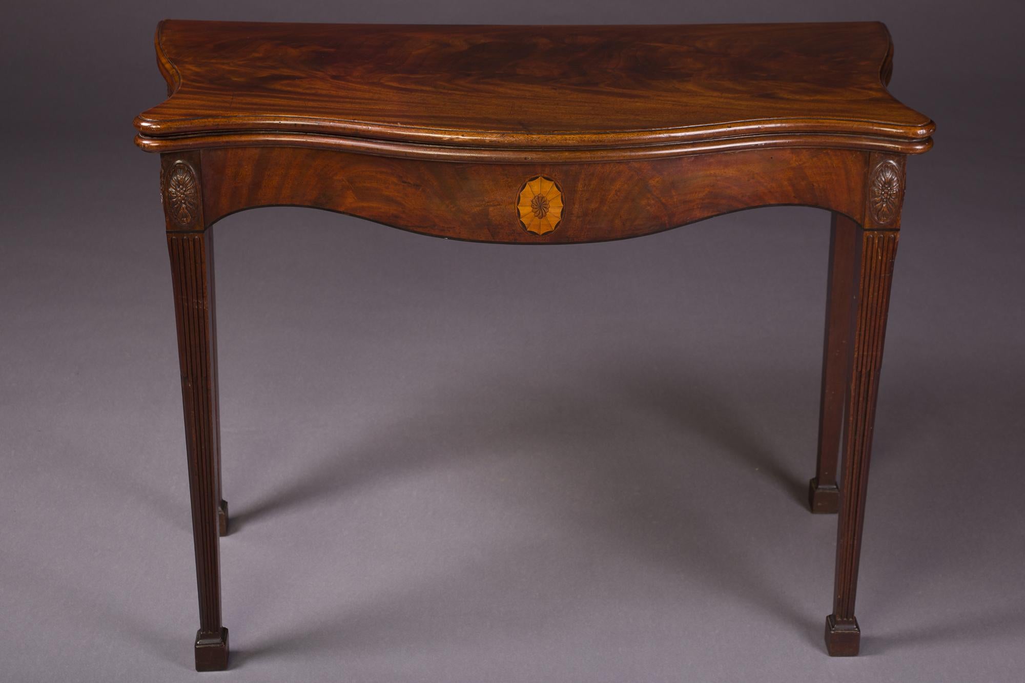 English George III Chippendale Mahogany Card Table