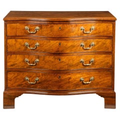 Antique George III Chippendale Period Mahogany Serpentine Chest