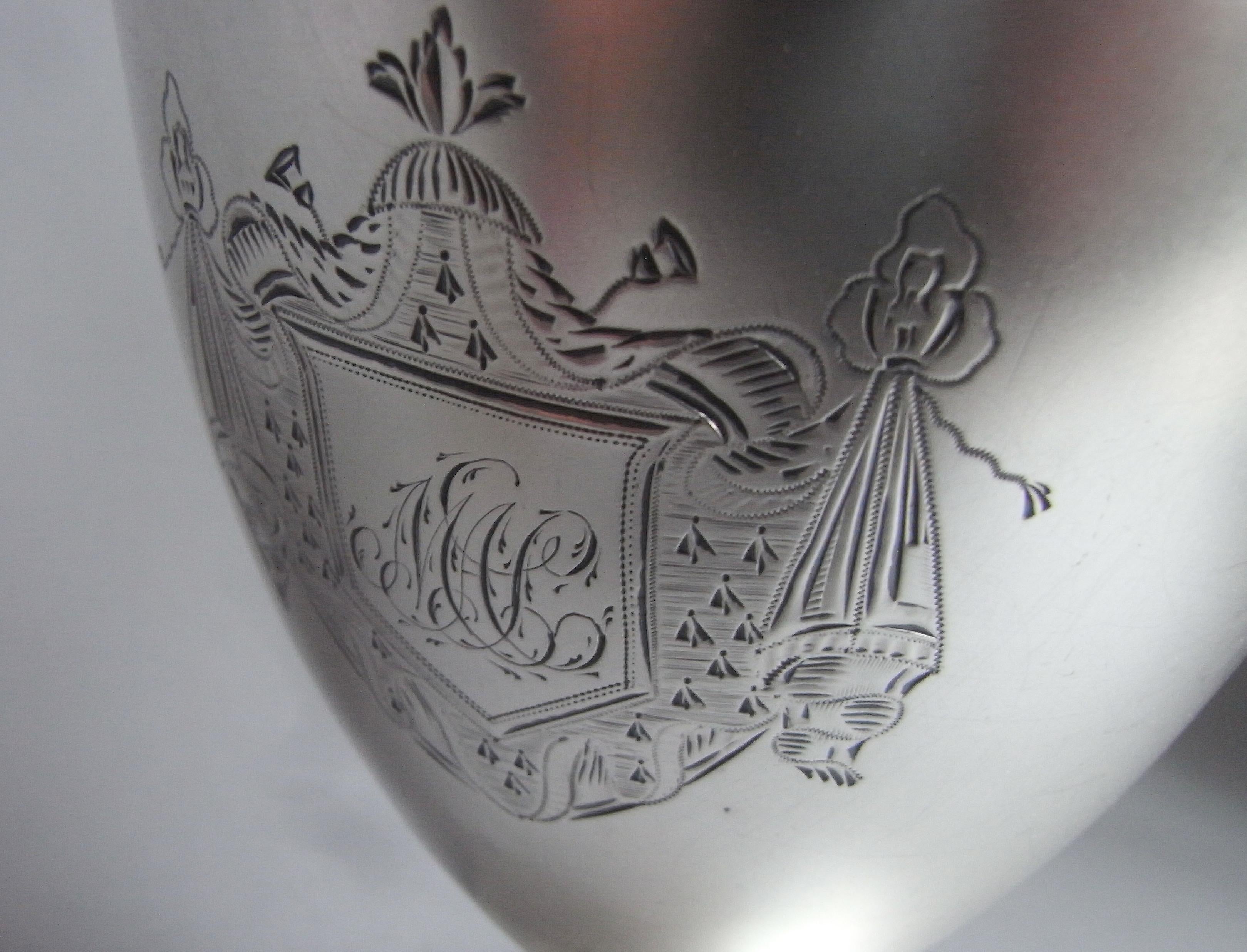 Sterling Silver George III Classical Water/Wine Ewer Made in London in 1791 by John Robins For Sale