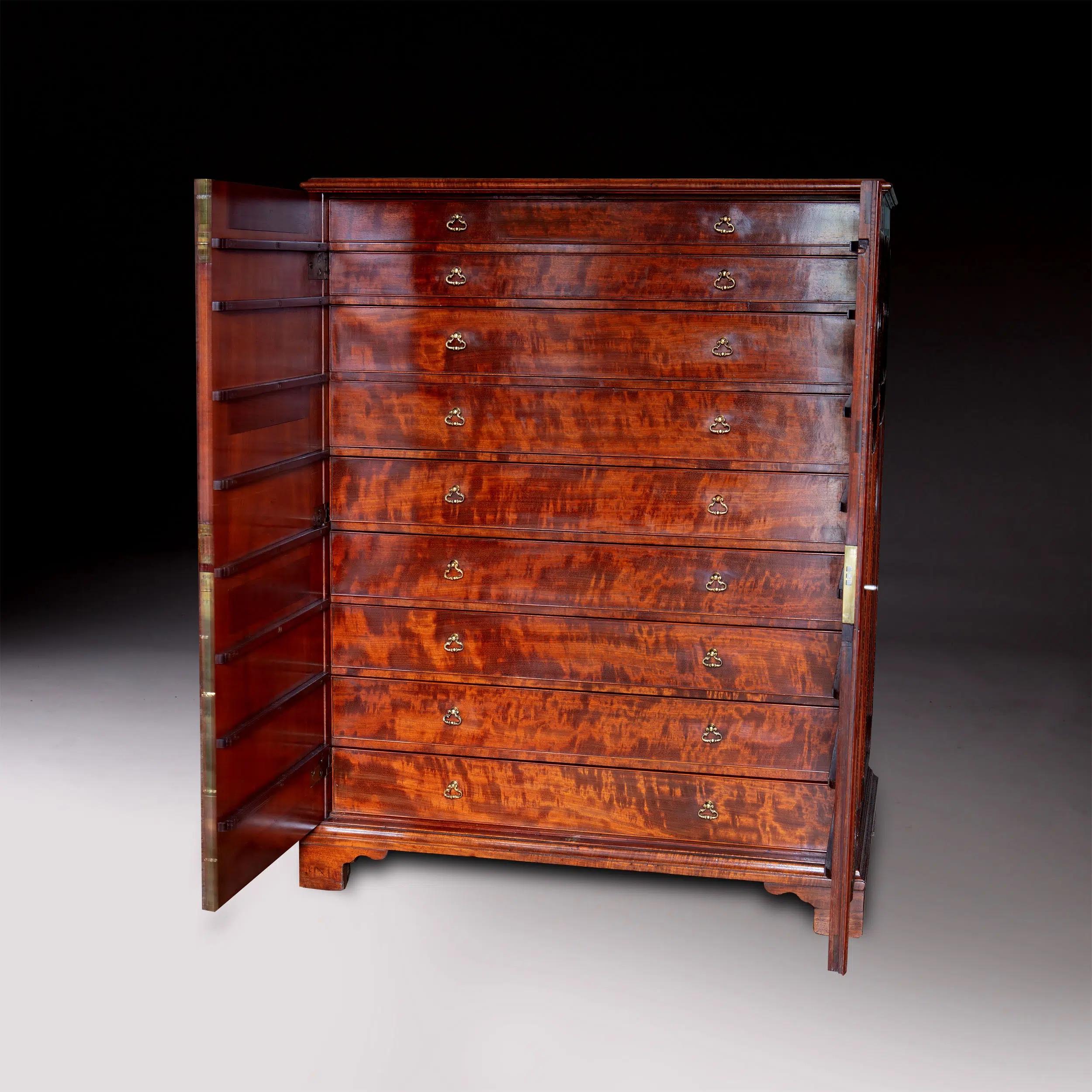 George III Collector's Cabinet in the Manner of John Linnell For Sale 1