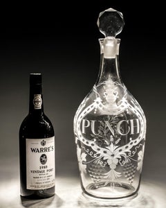 George III Cut & Engraved Glass Jeroboam Punch Decanter