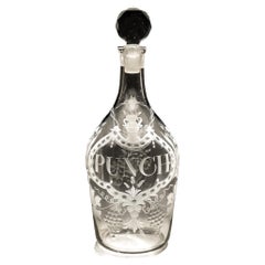 George III Cut & Engraved Glass Jeroboam Punch Decanter
