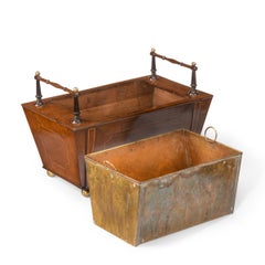 George III Fiddleback Mahogany Table Jardinière