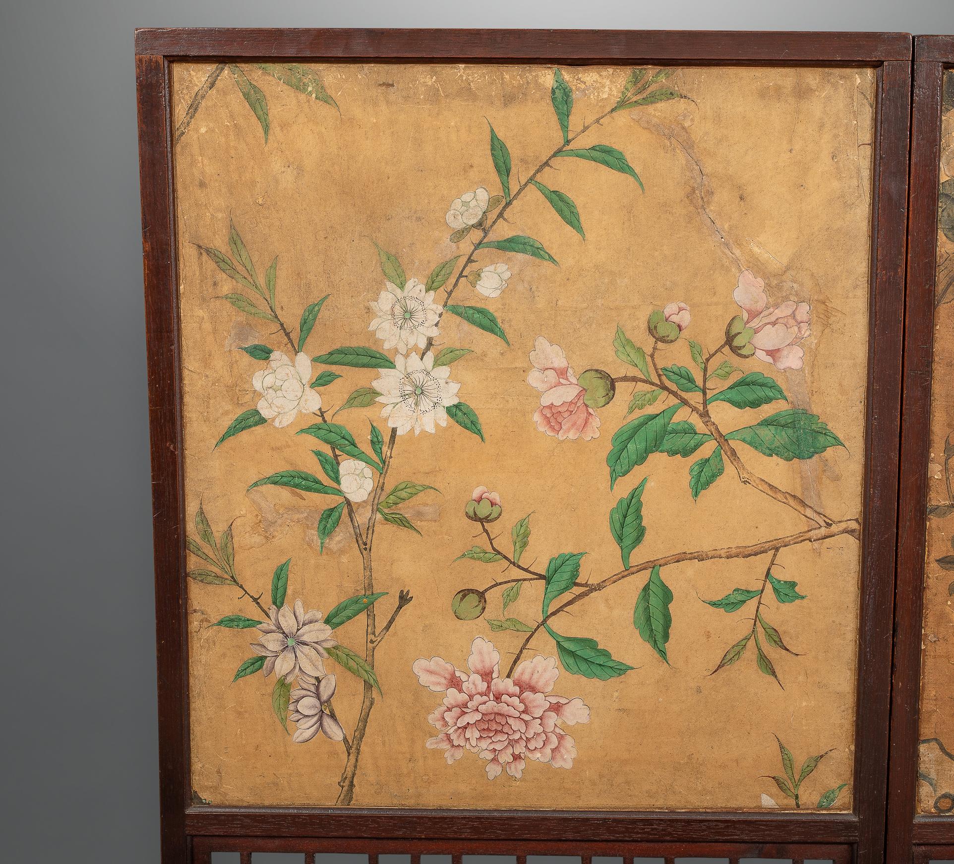 Paper George III Folding Firescreen in the Chinese Chippendale Taste