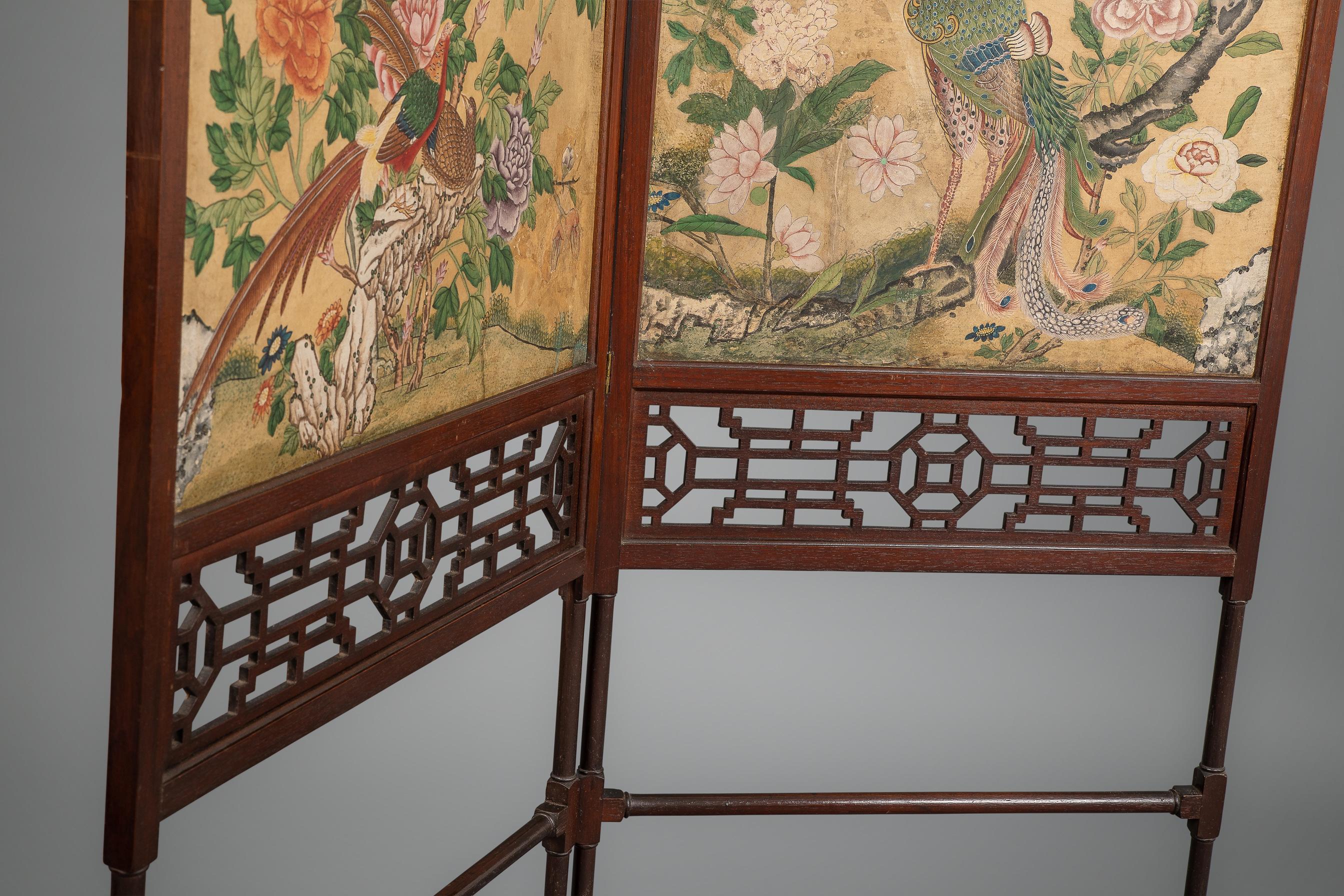 George III Folding Firescreen in the Chinese Chippendale Taste 1