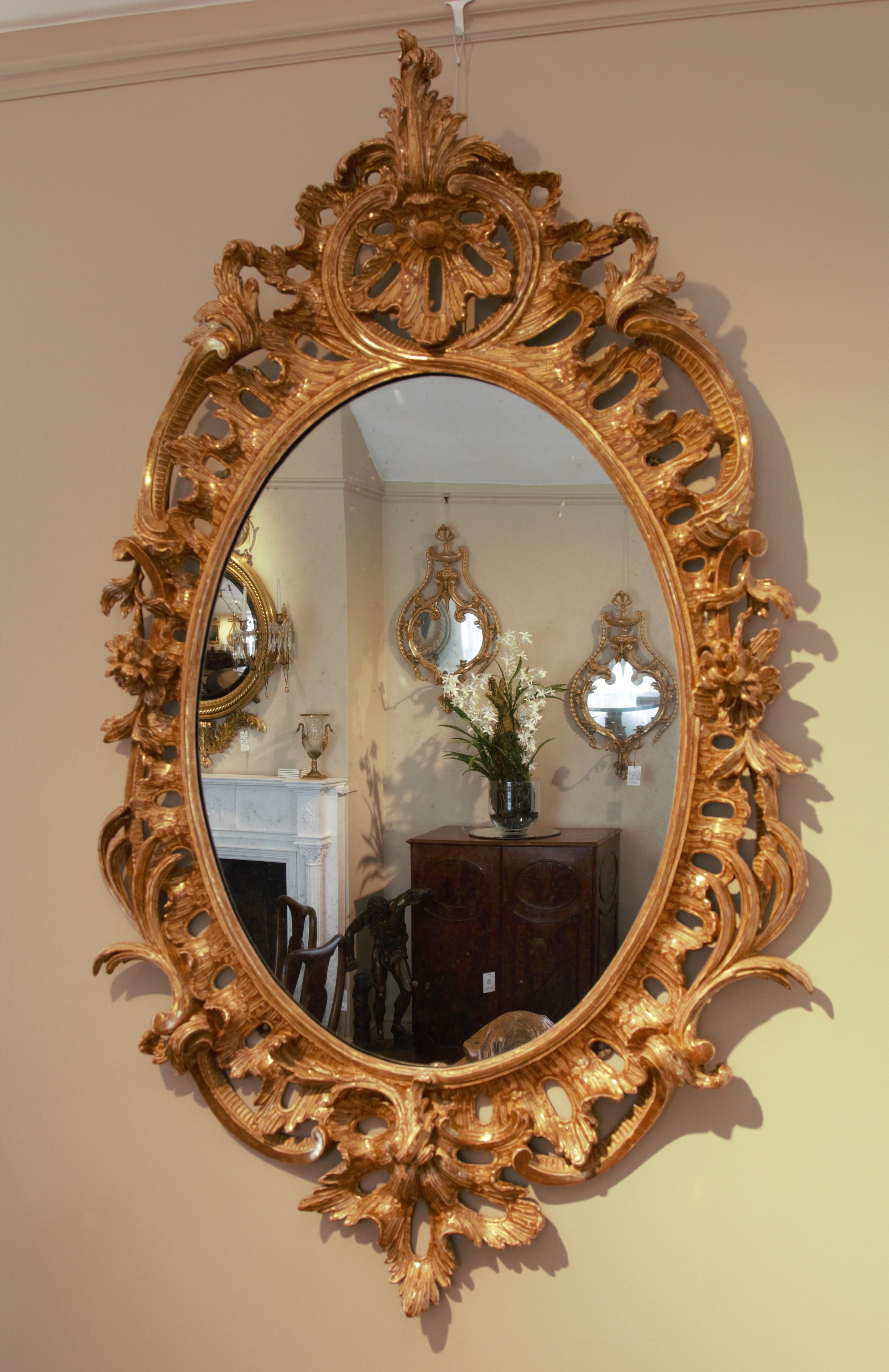 George III Giltwood Rococo Mirror In Excellent Condition In Reepham, GB