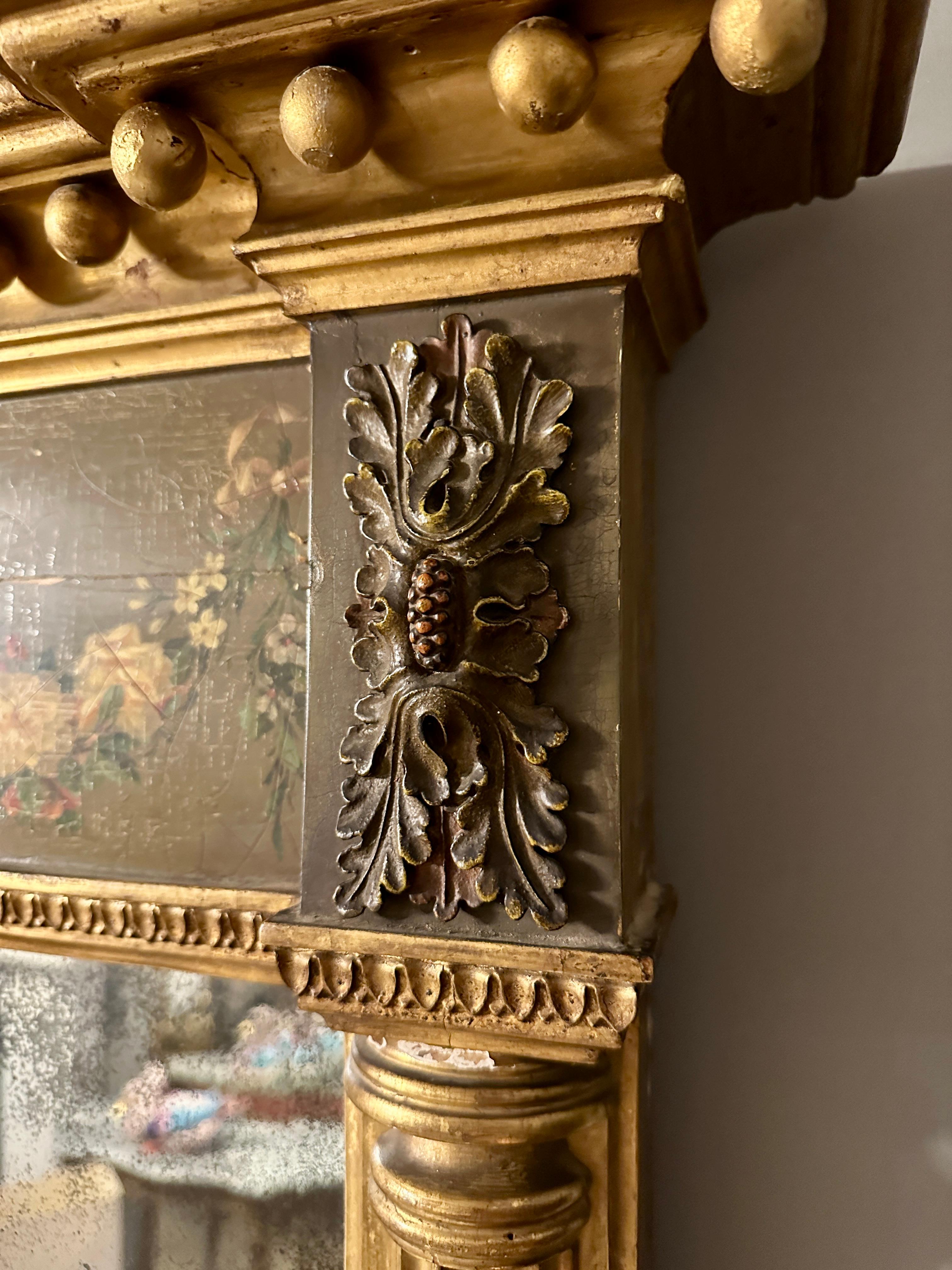 Peint à la main Miroir à trumeau en or doré de George III en vente