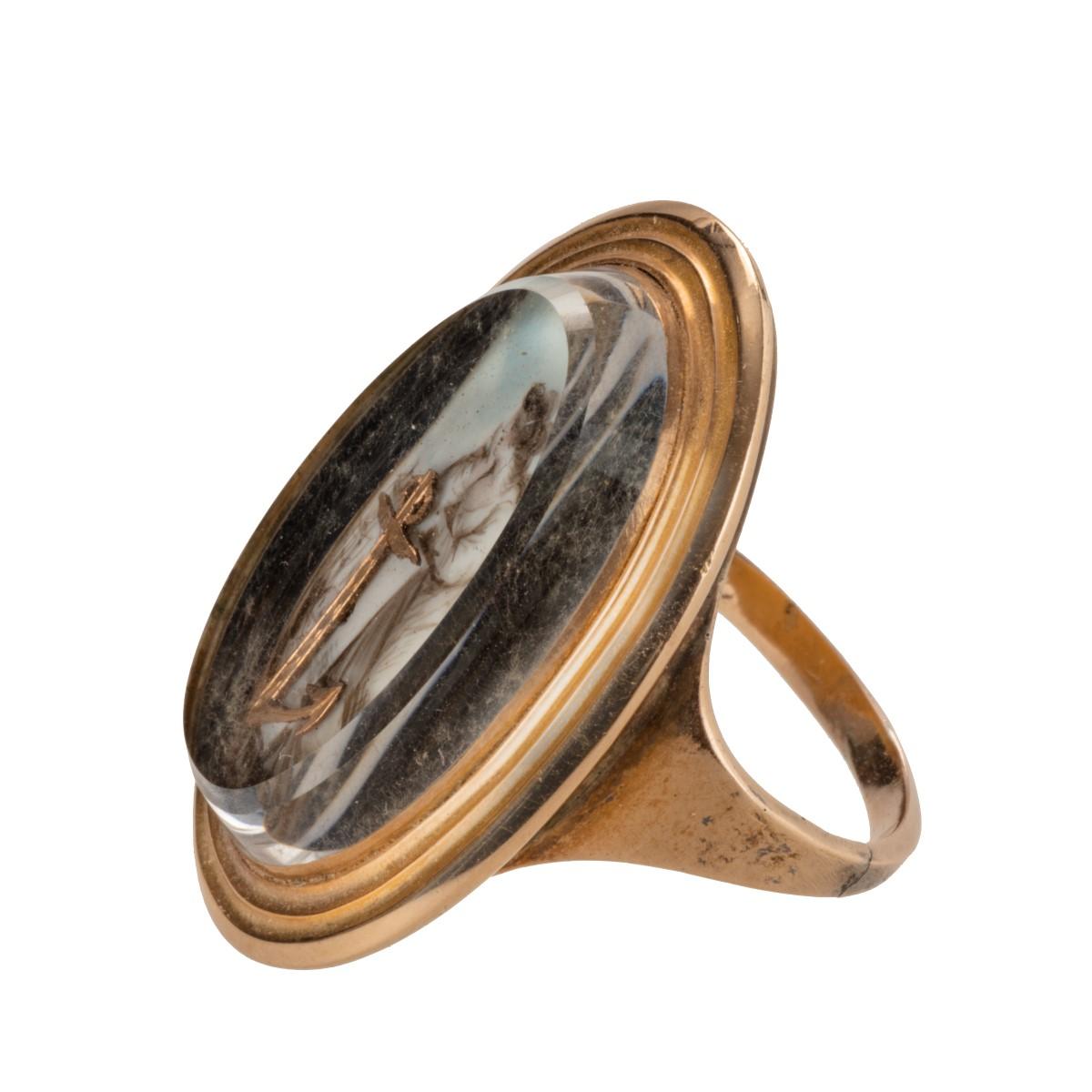 English George III Gold Ring Depicting ‘Hope’