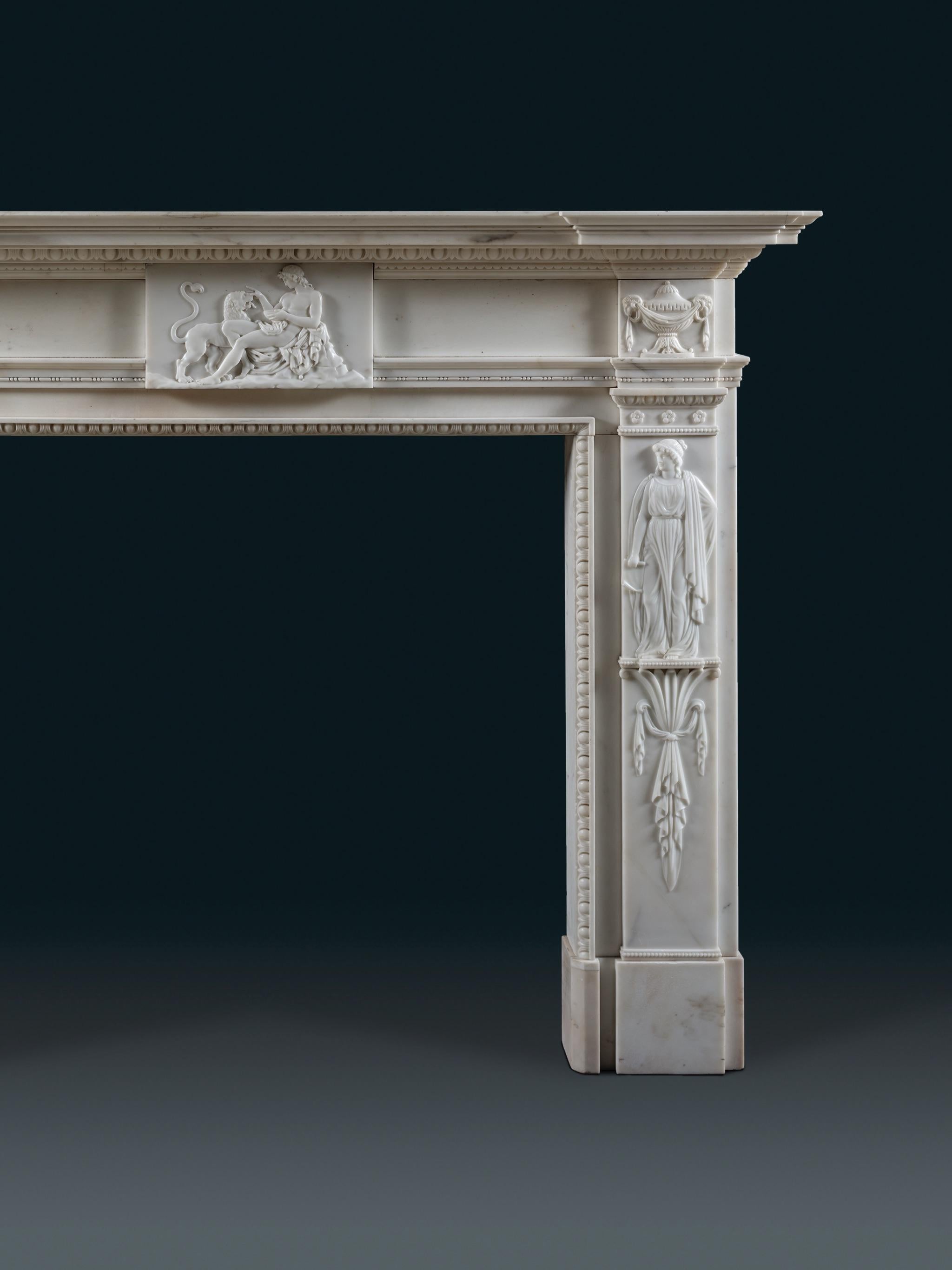 English A George III Greek Revival Chimneypiece in the Manner of Architect James Stuart For Sale