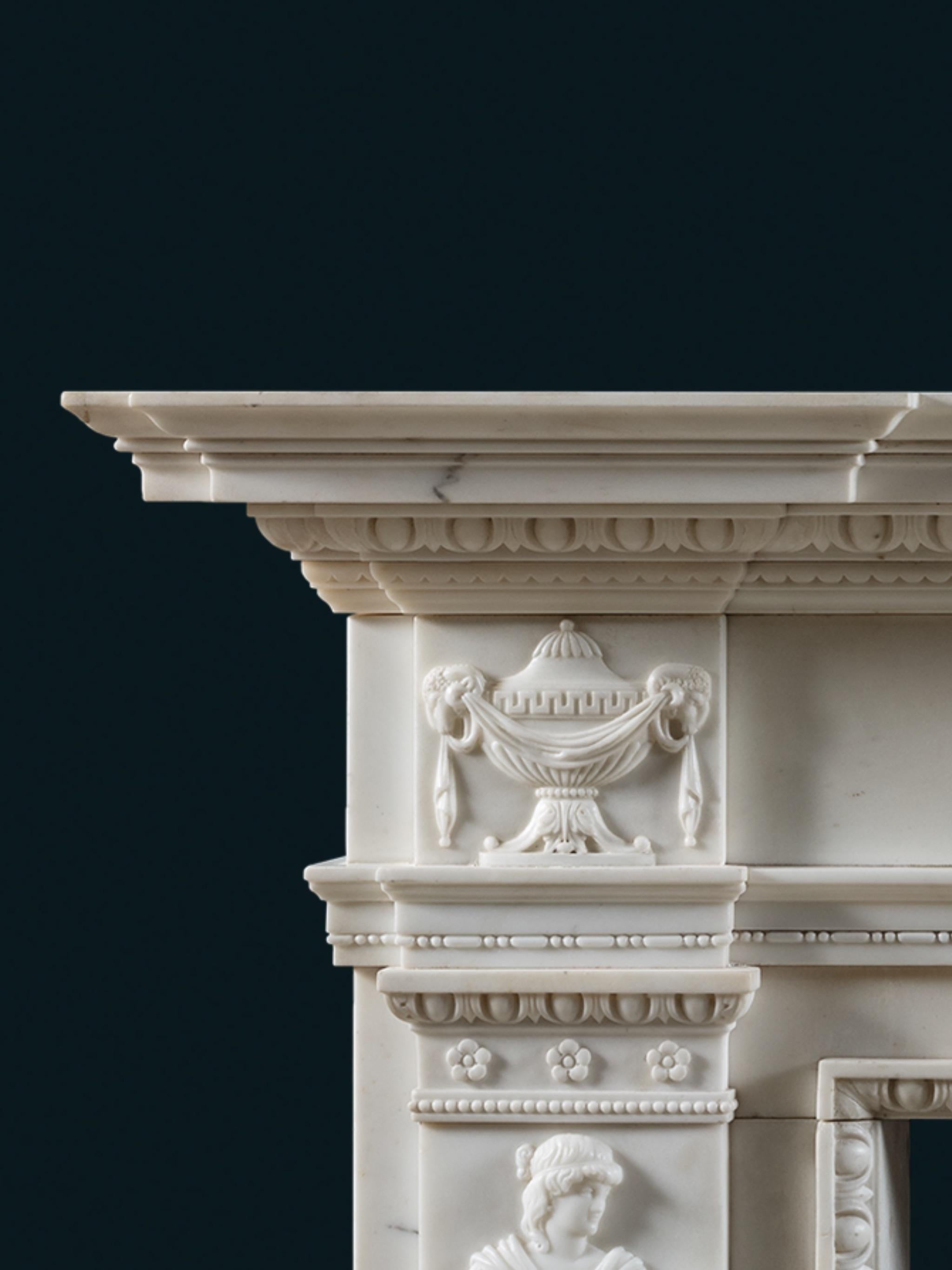A George III Greek Revival Chimneypiece in the Manner of Architect James Stuart In Good Condition For Sale In London, GB