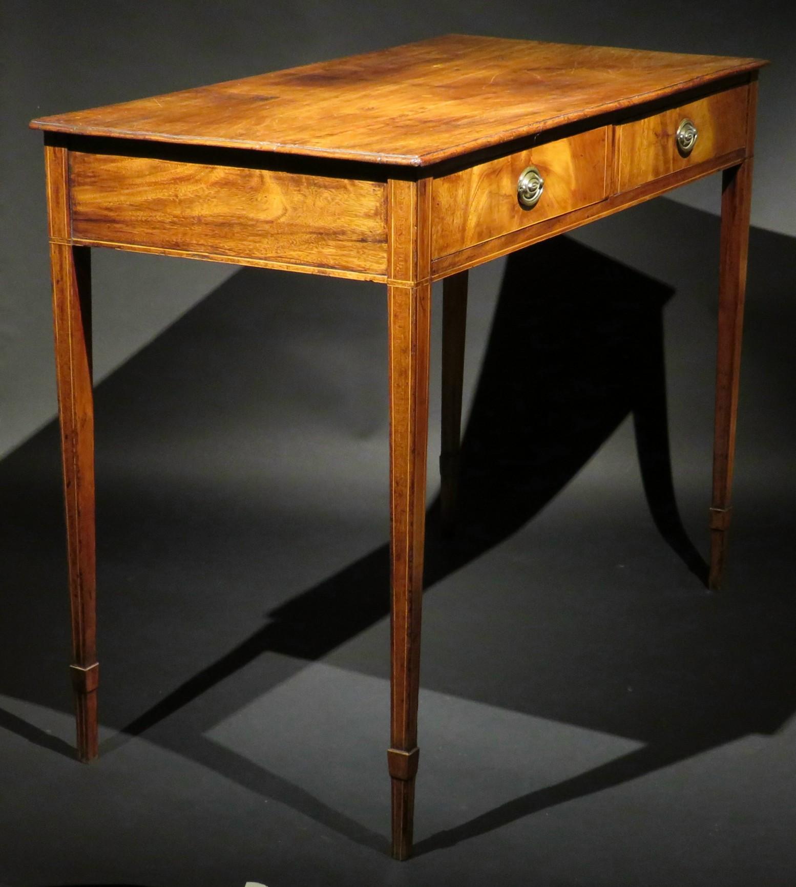 English George III Inlaid Mahogany Writing Table / Sofa Table, England Circa 1775