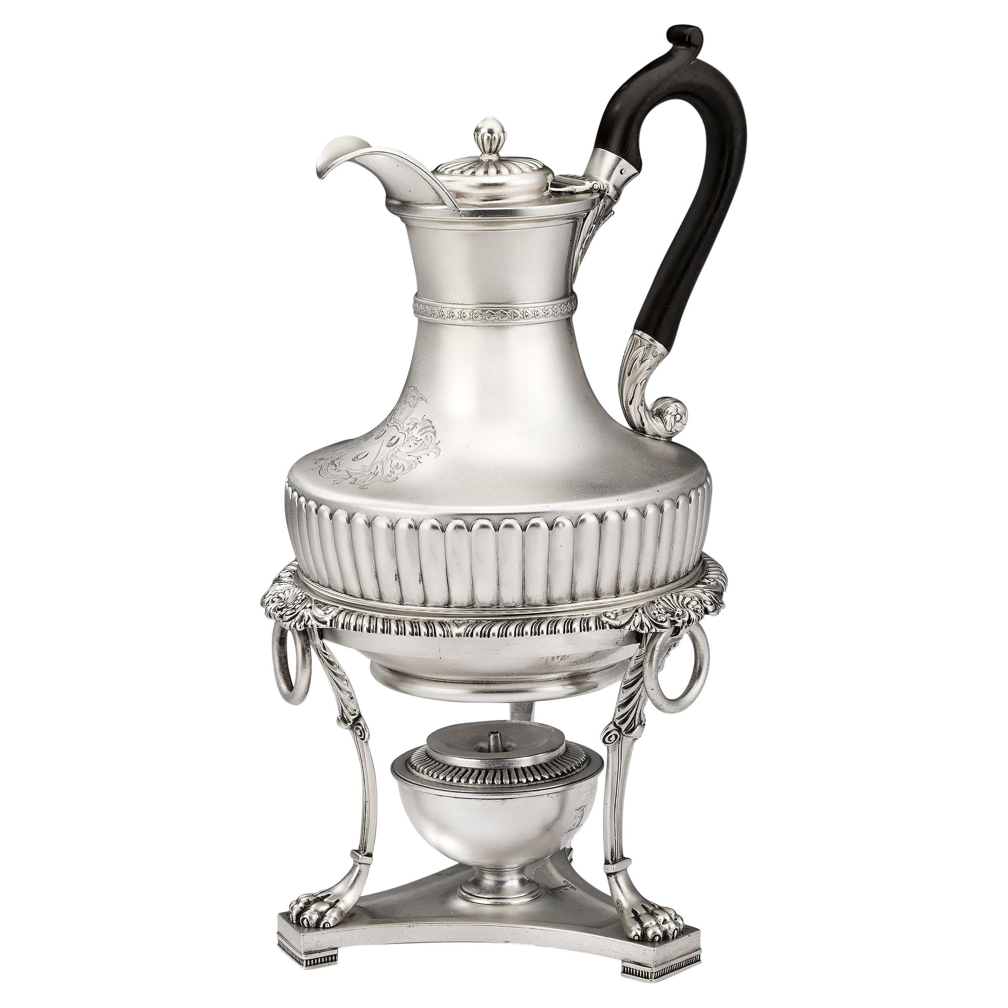 George III Jug on Lampstand Made by Paul Storr in London in 1807 For Sale