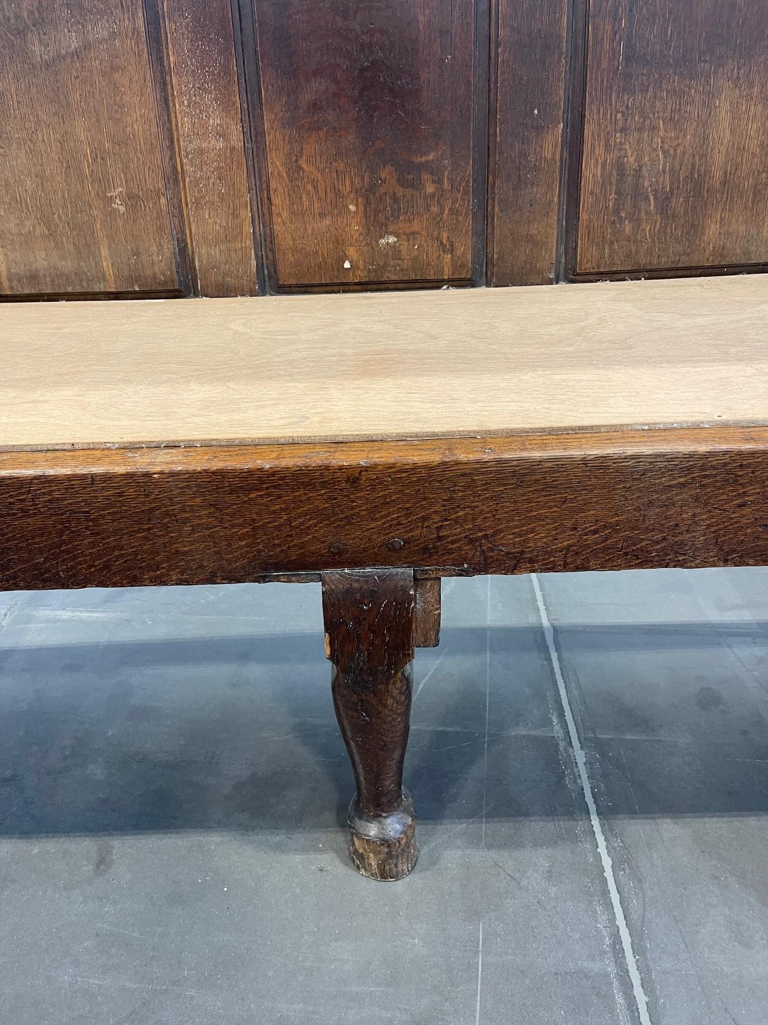 A George III Lancastrian Oak Panel Back Settle For Sale 6