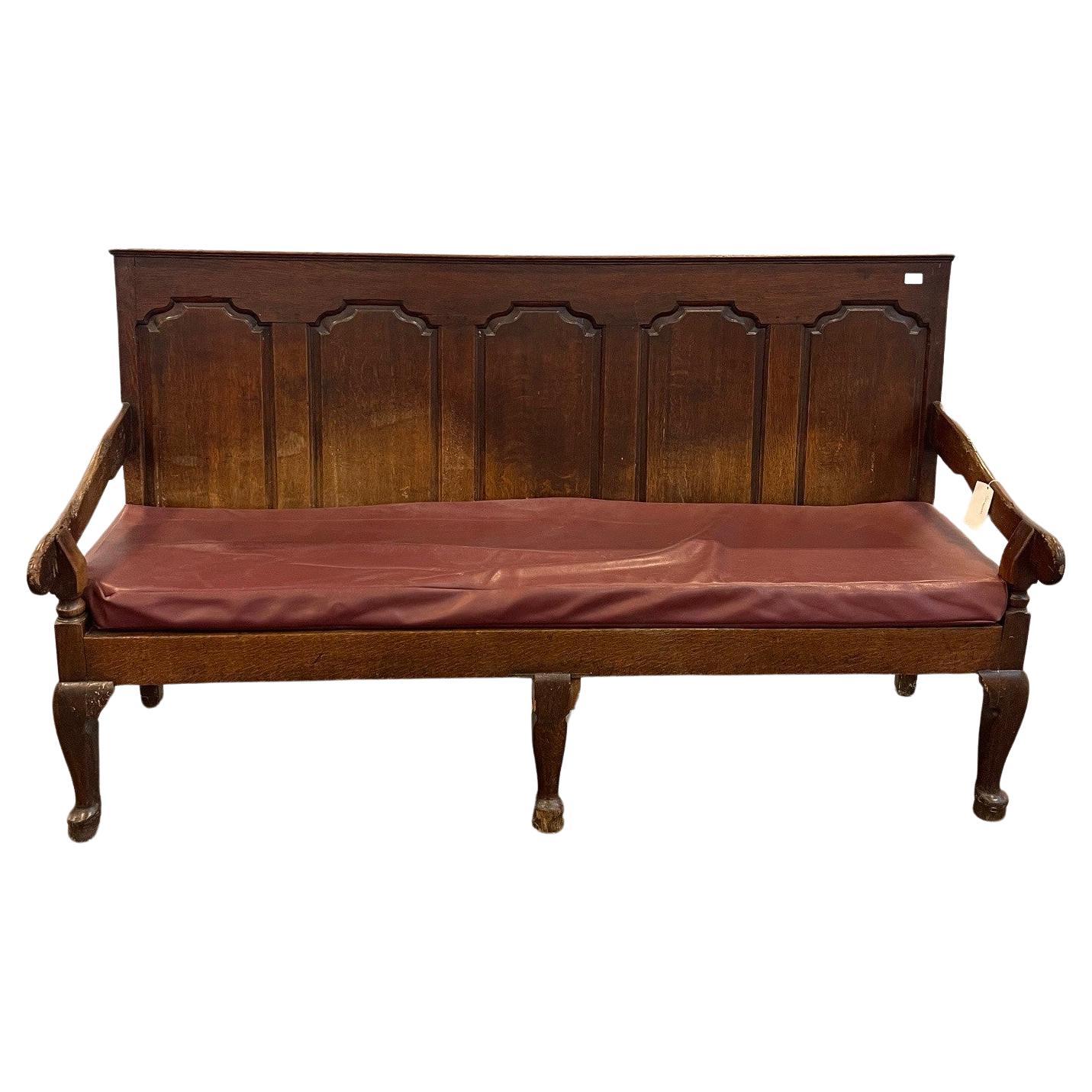 A George III Lancastrian Oak Panel Back Settle