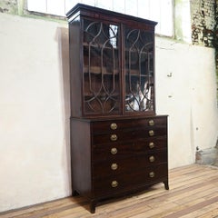 Bibliothèque secrétaire en acajou vernissé Astral de George III