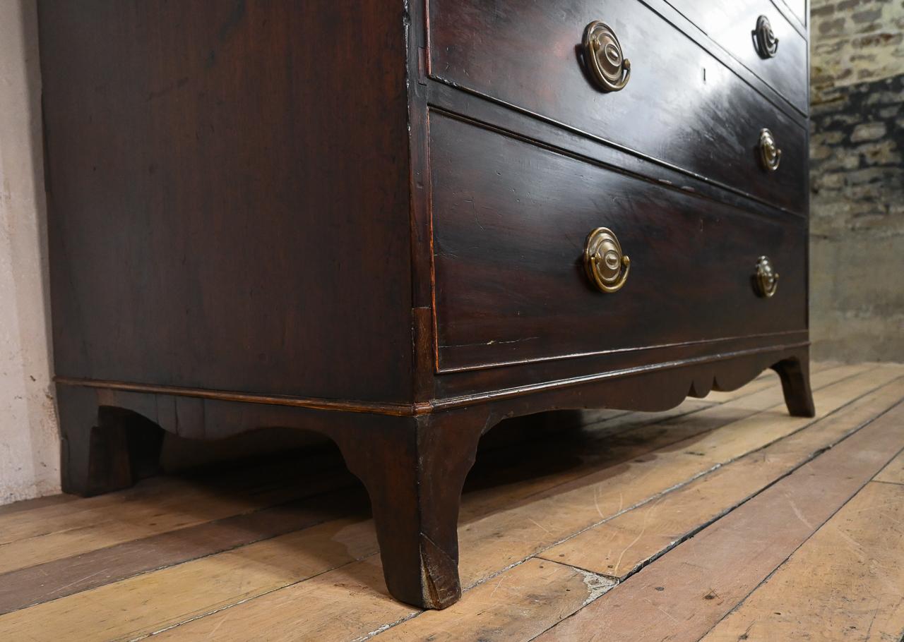 British George III Mahogany Astral Glazed Secretaire Bookcase For Sale