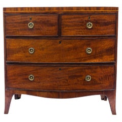 George III Mahogany Bowfront Chest with Caddy Top, English, Ca. 1820
