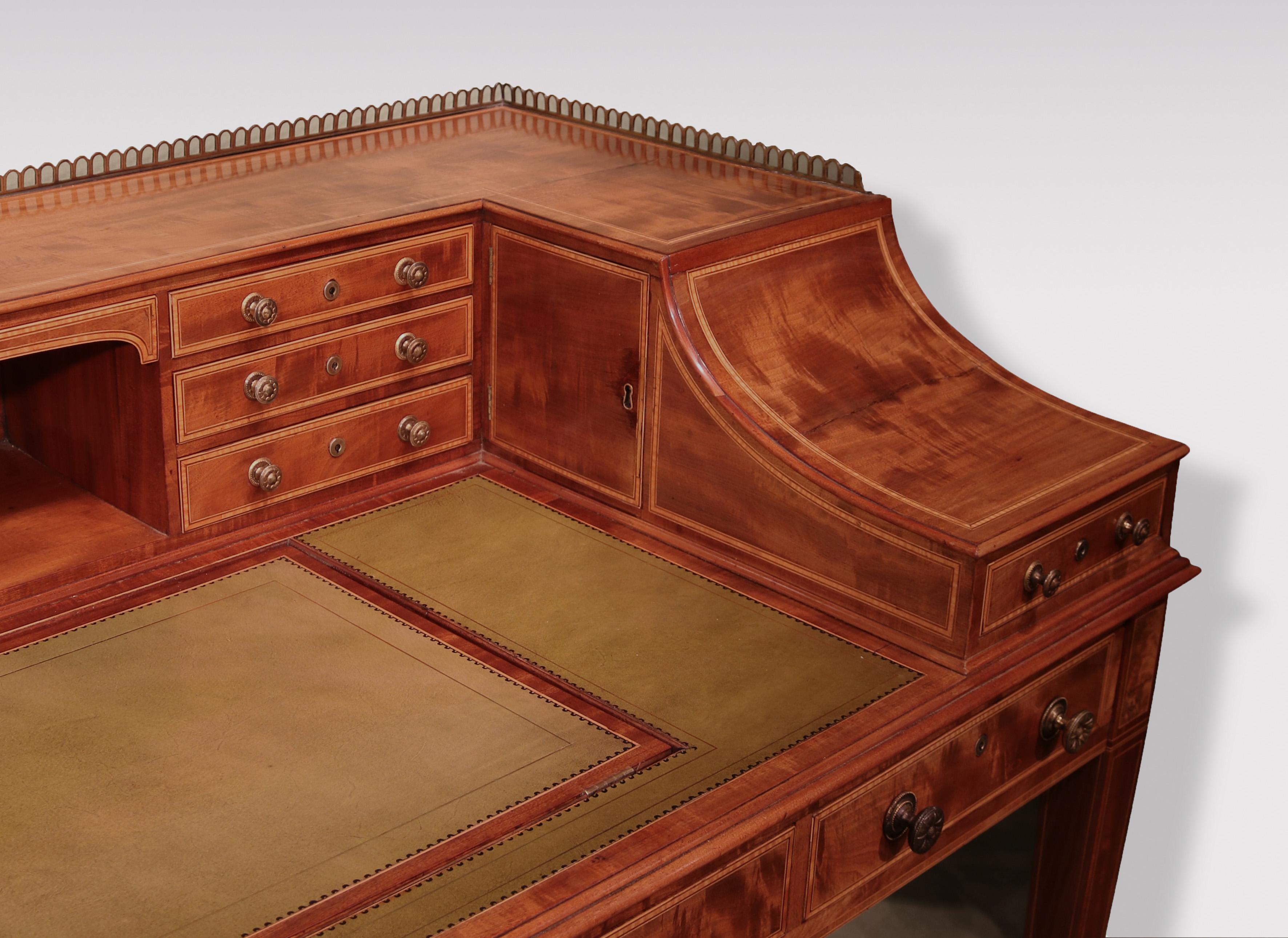 English George III Mahogany Carlton House Desk For Sale