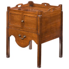 George III Mahogany Tray Top Commode from the Chippendale Period