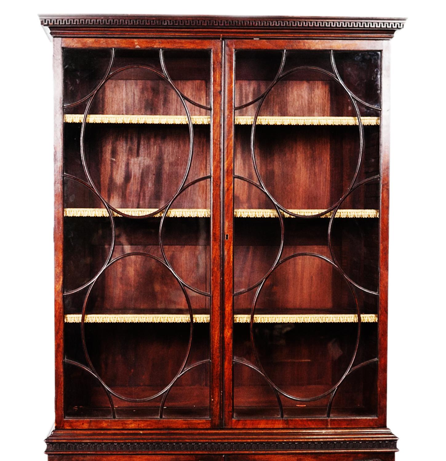 English George III Mahogany Two-Door Bookcase For Sale
