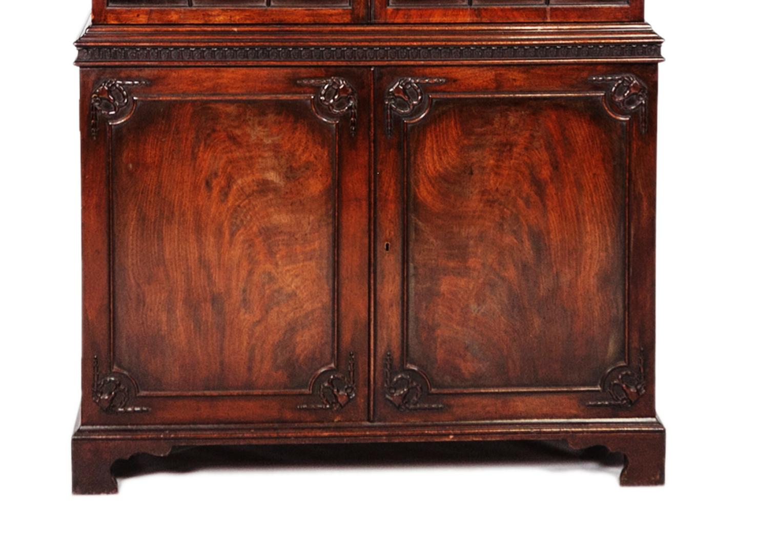 George III Mahogany Two-Door Bookcase In Good Condition For Sale In Dublin, GB