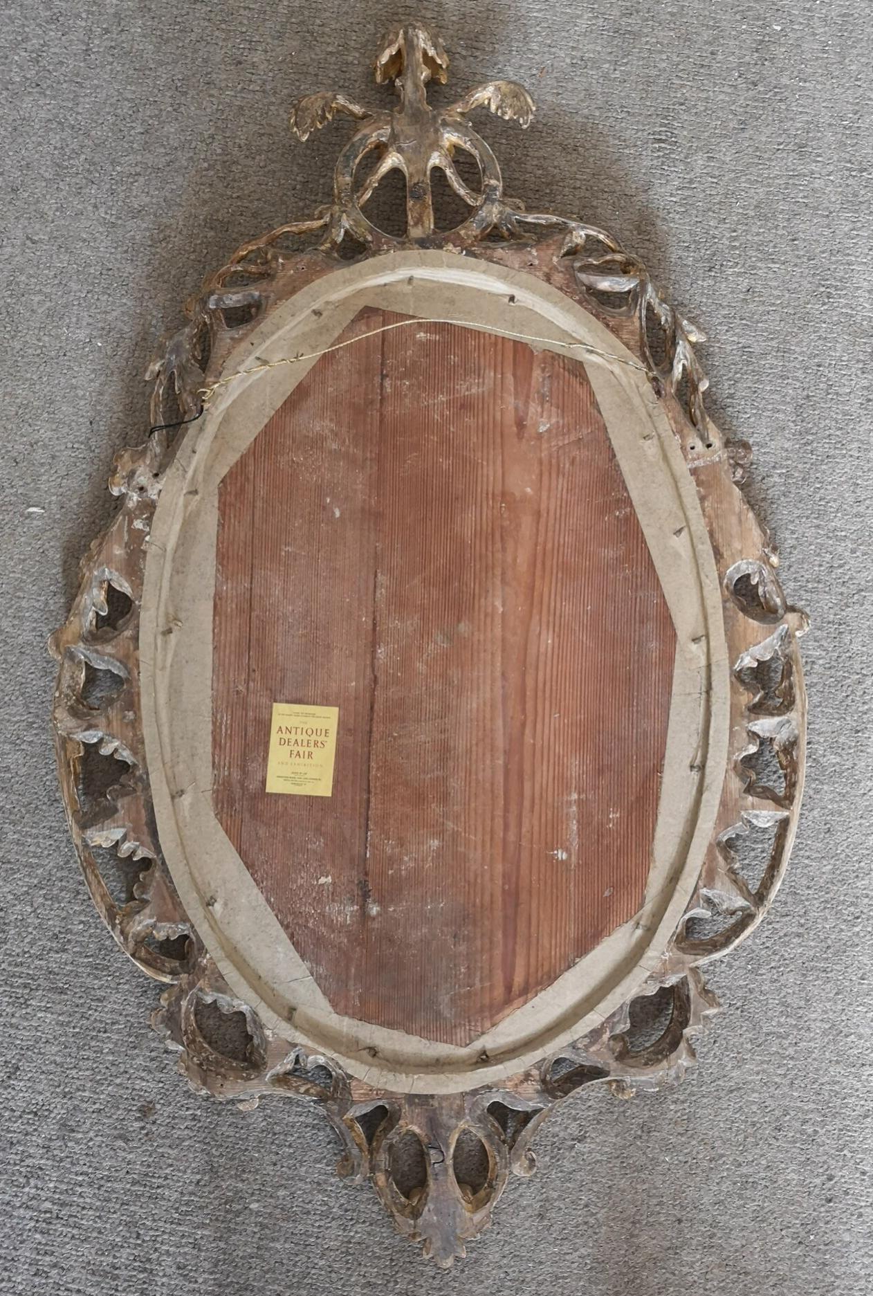 18th Century A George III oval Chippendale mirror For Sale