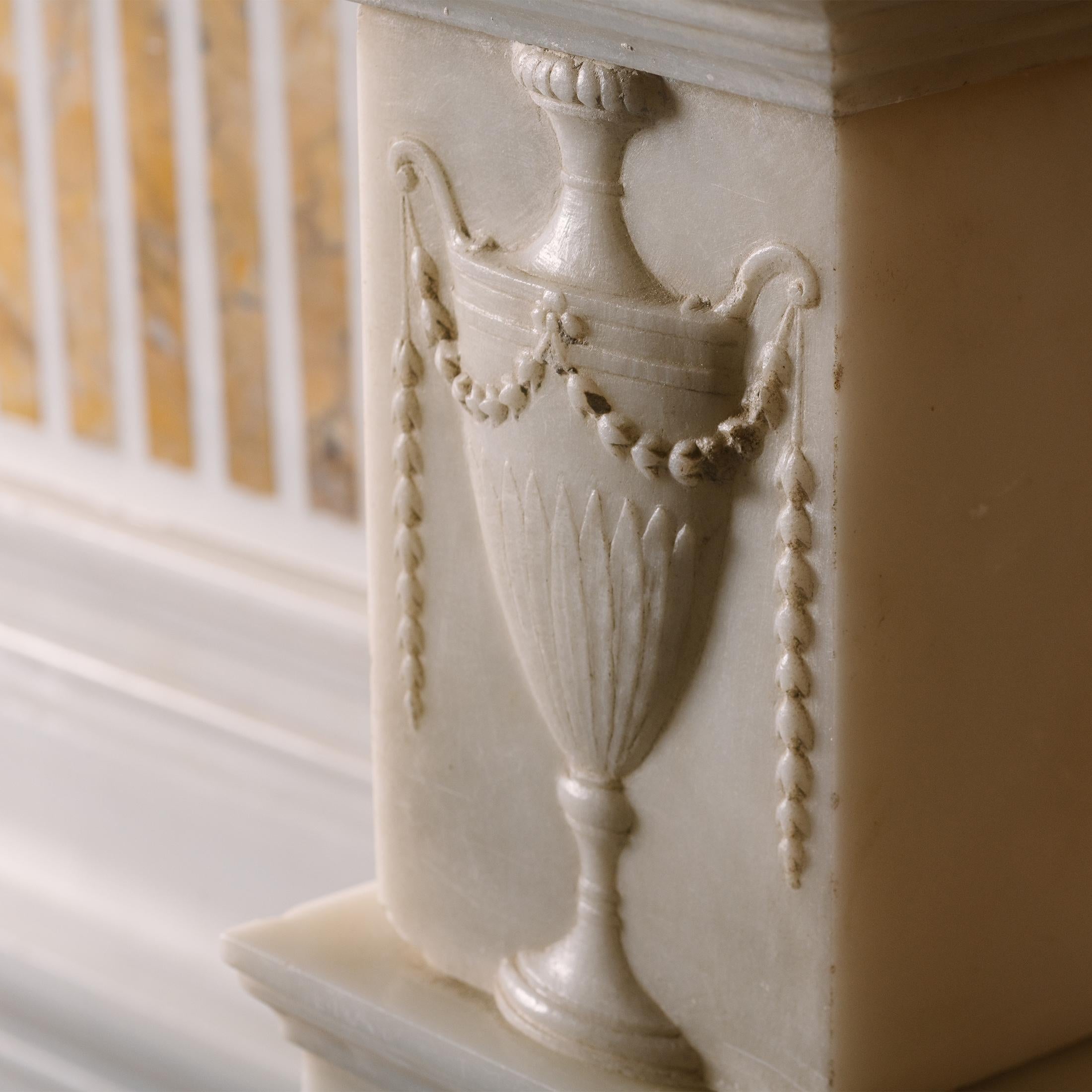 18th Century and Earlier George III Period Carrara Marble and Sienna Marble Chimney Piece For Sale