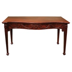George III Period Carved Mahogany Serpentine Serving Table
