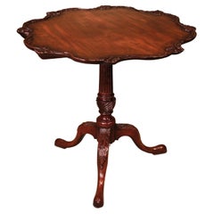 Antique George III Period Carved Mahogany Tripod Table