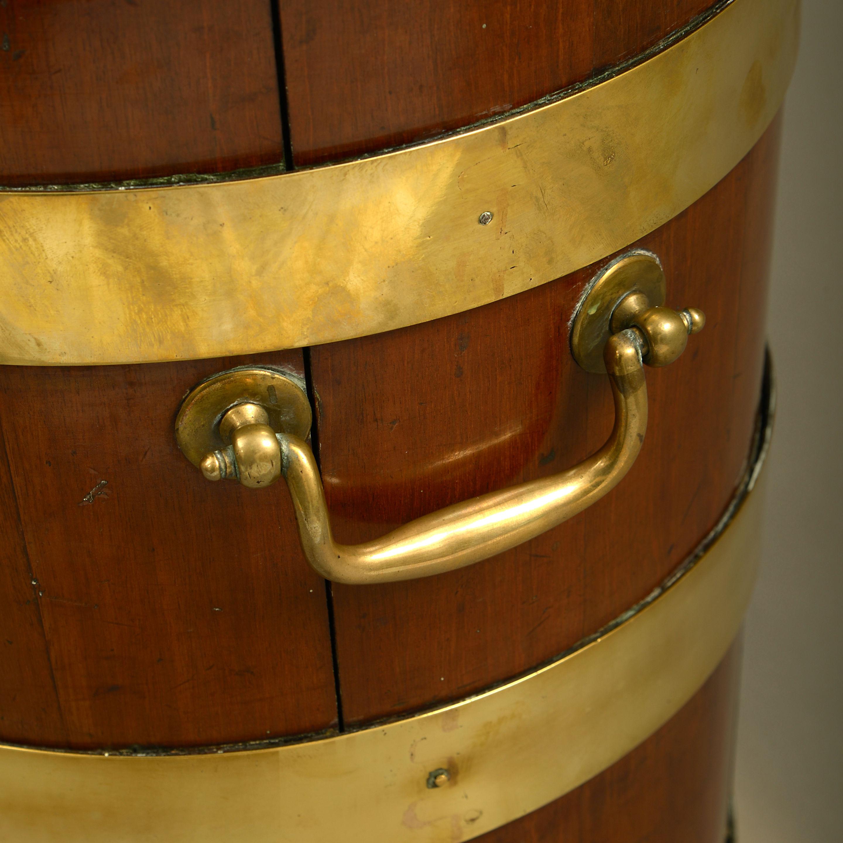 Early 19th Century George III Period Mahogany and Brass Peat Bucket