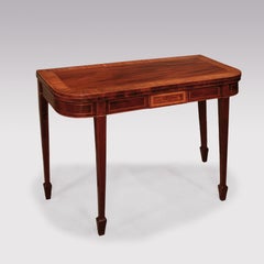 George III Period Mahogany and Satinwood Card Table