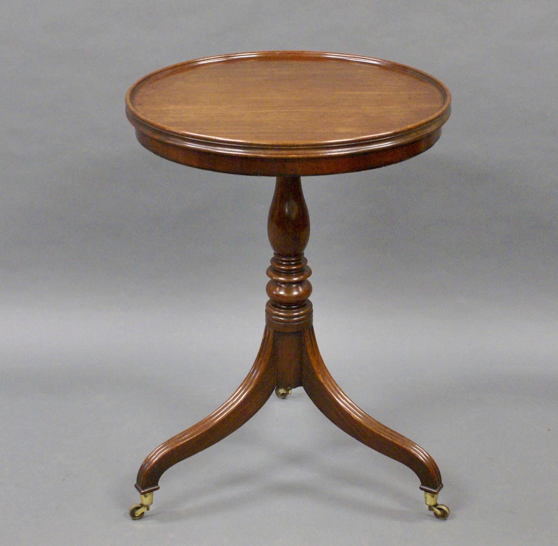 19th Century George III Period Mahogany Tray-Top Tripod Table For Sale