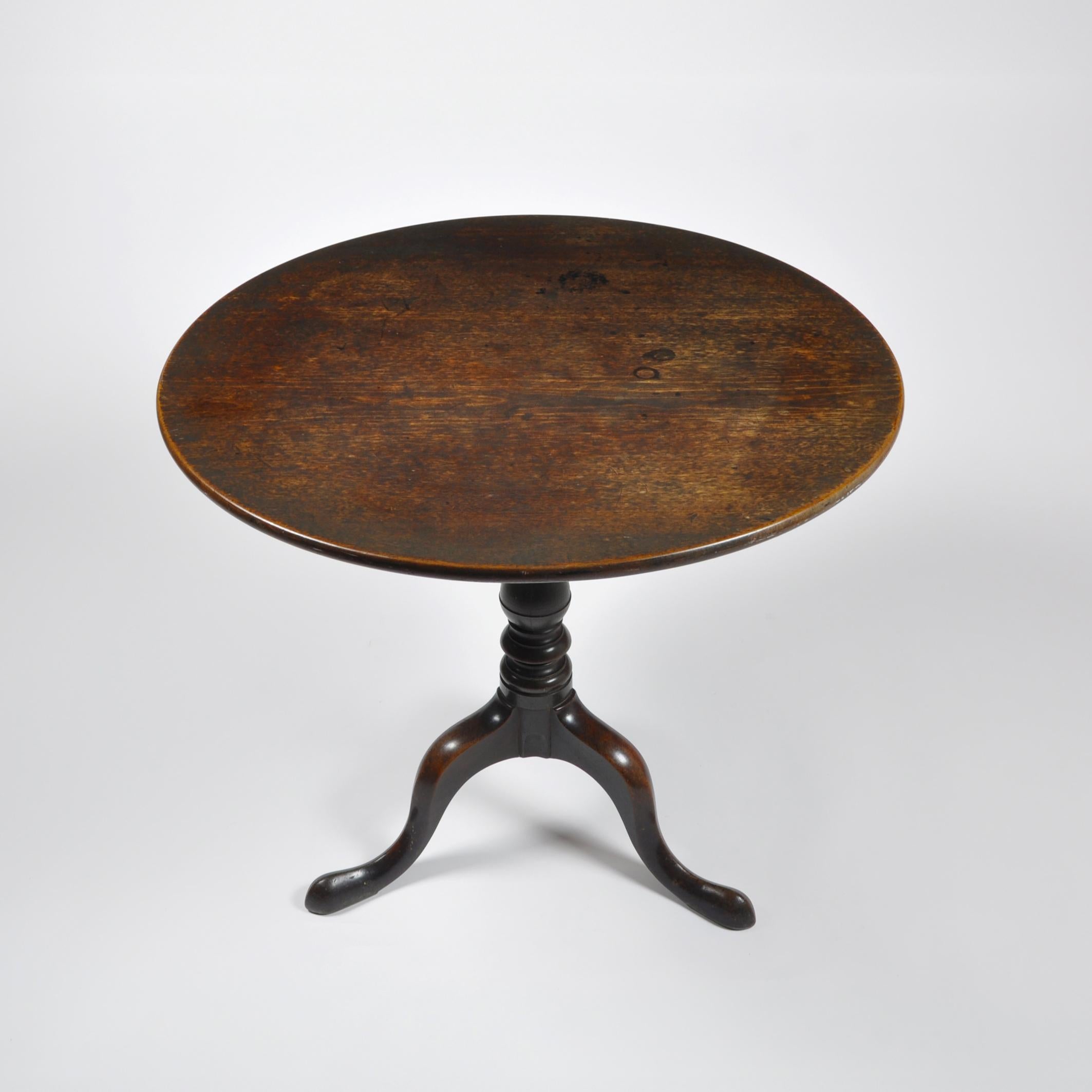 A George III tripod table of wonderful proportions and great untouched colour.

This wonderful example of great 18th century design has survived in the most spectacular condition.

Having a well drawn baluster column under the so-called “Bird Cage”