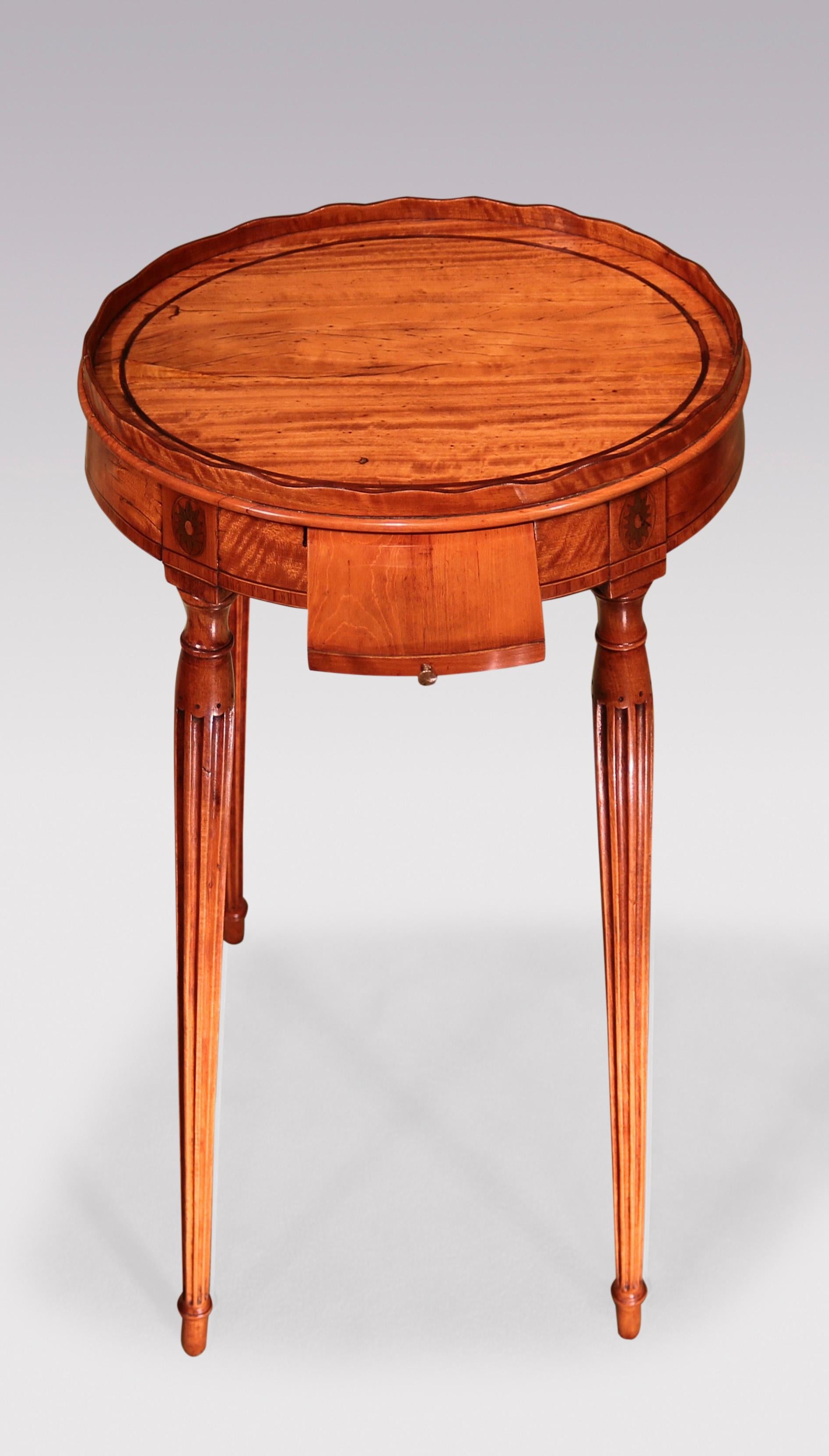 English George III Period Oval Satinwood Kettlestand For Sale