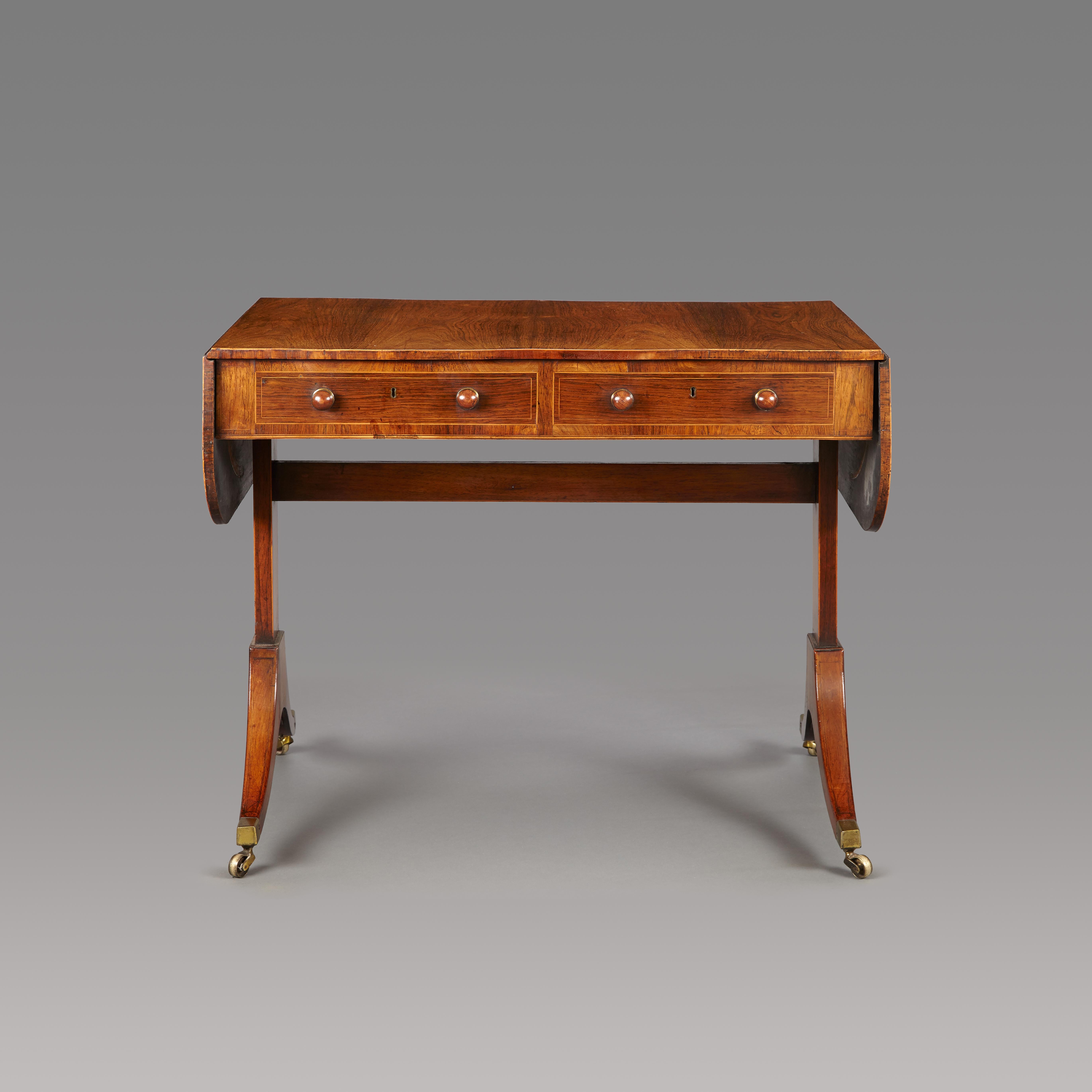 George III Period Rosewood  End, Support Sofa Table In Good Condition For Sale In South Croydon, GB