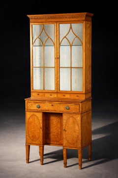A George III Period Satinwood Secretaire cabinet