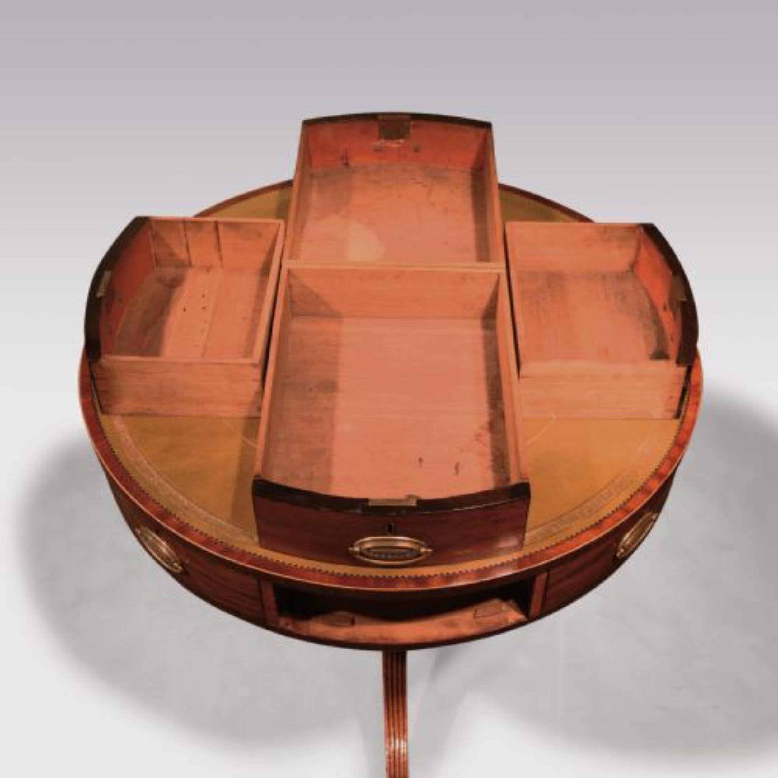 18th Century George III Period Small Mahogany Drum Table For Sale