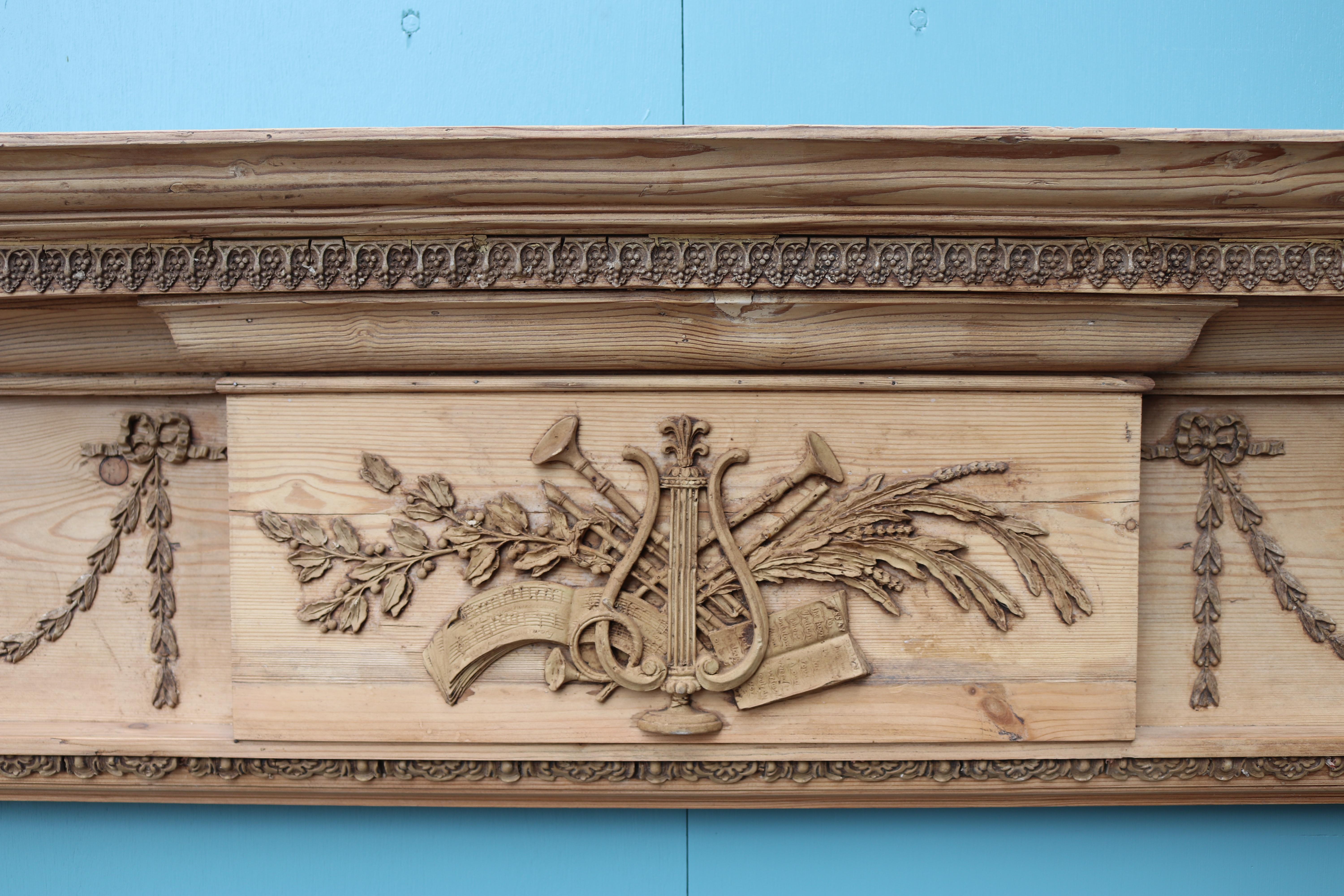 George III Pine and Gesso Fire Mantel In Good Condition For Sale In Wormelow, Herefordshire