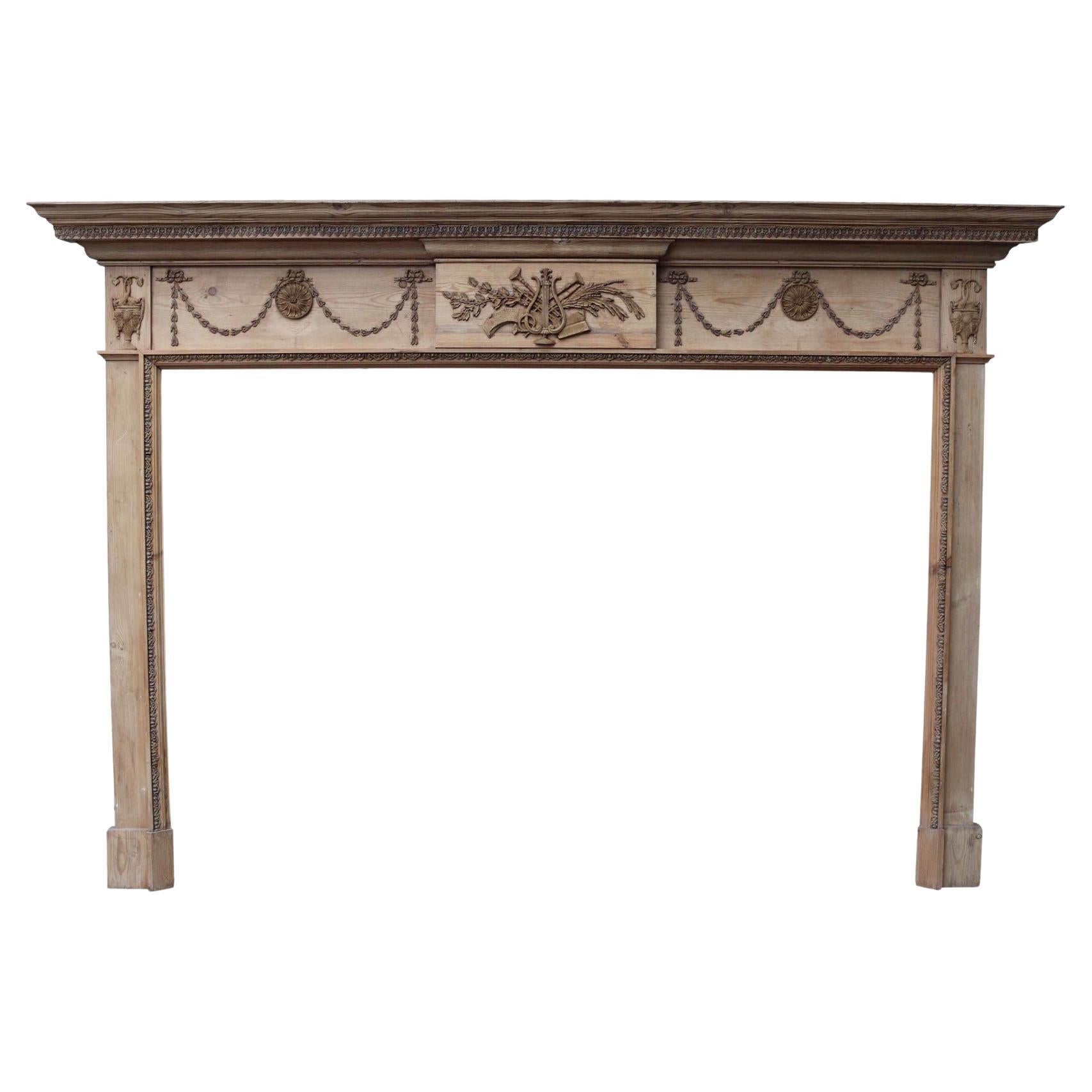 George III Pine and Gesso Fire Mantel