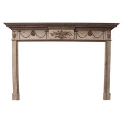 Antique George III Pine and Gesso Fire Mantel
