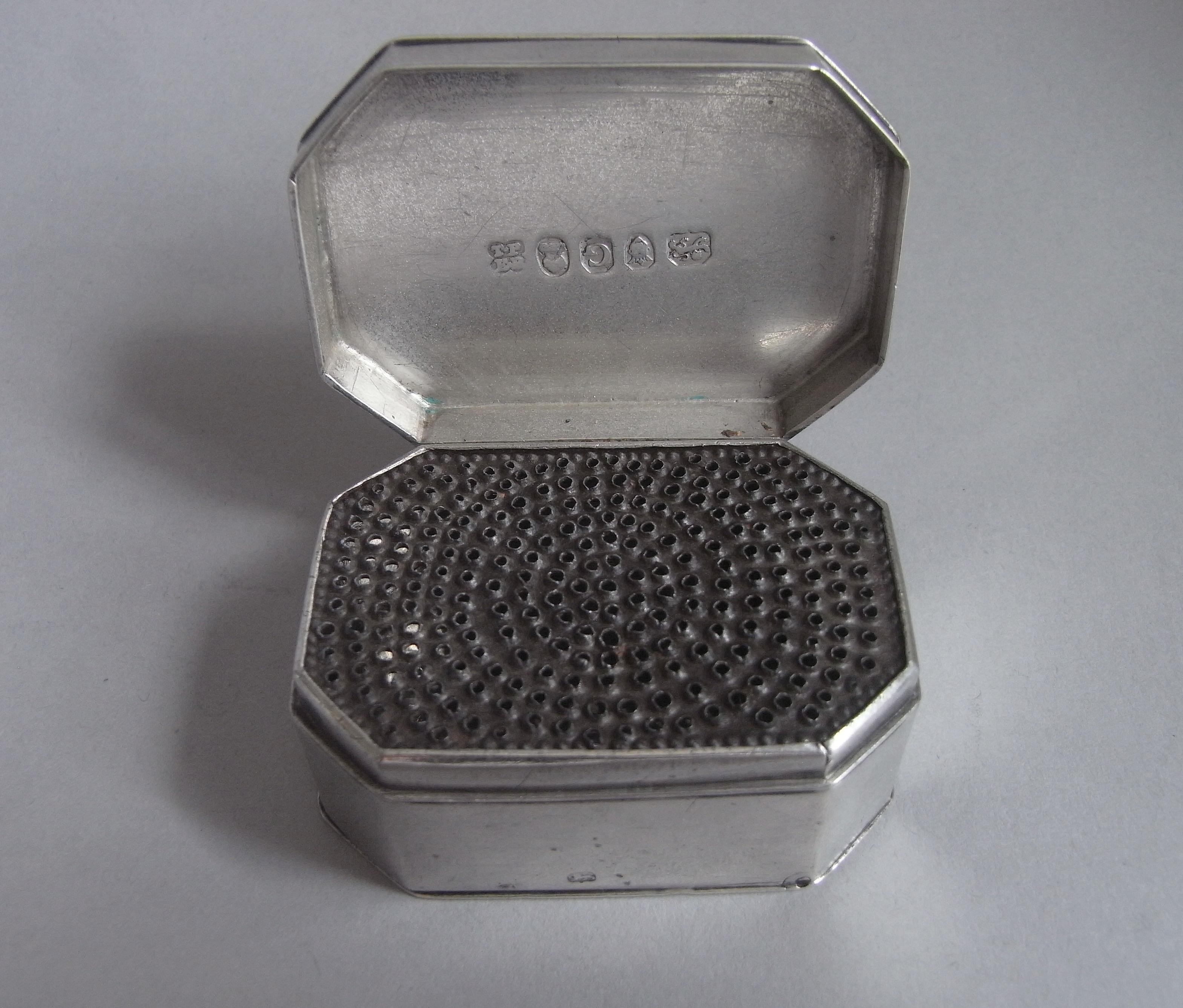 Sterling Silver George III Pocket Nutmeg Grater Made in London in 1802 by Phipps & Robinson For Sale