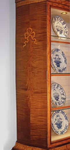 A George III revival Satinwood and Harewood Display Bookcase