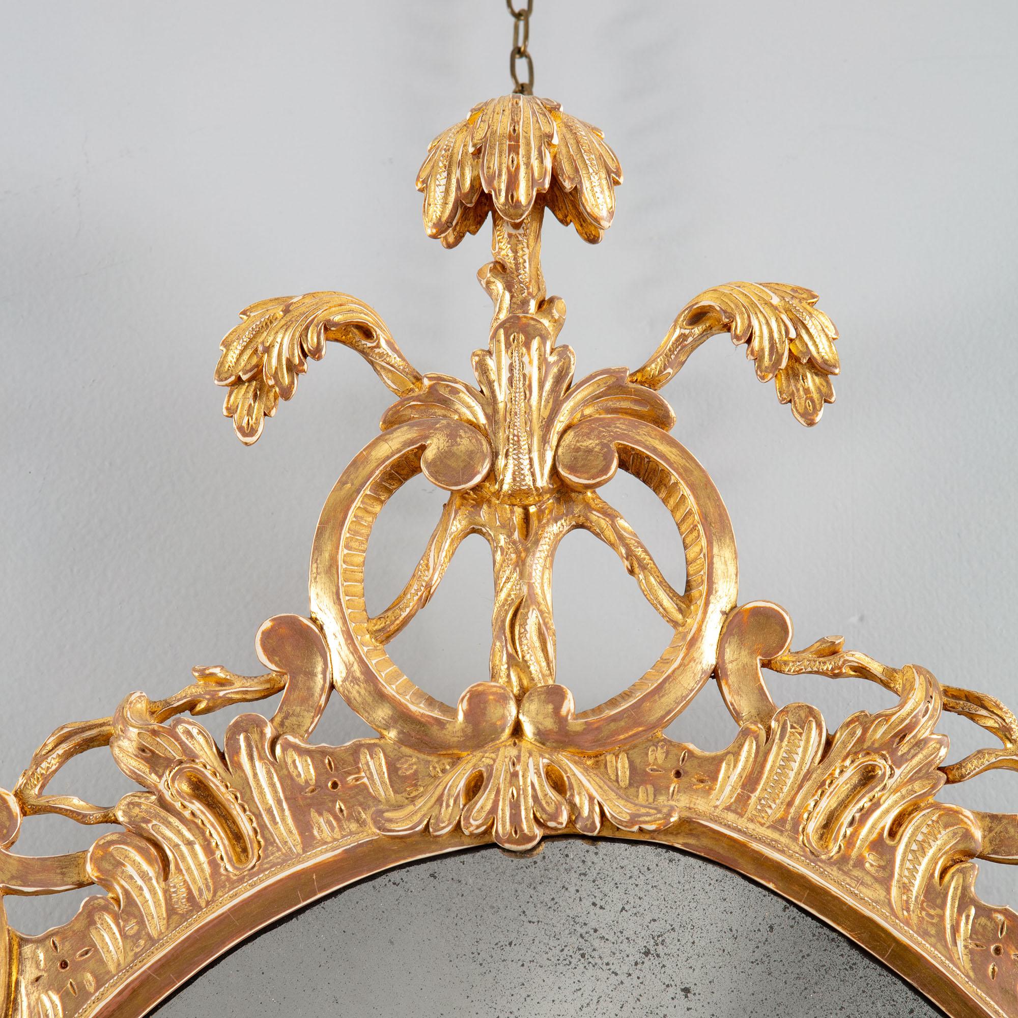 Giltwood George III Rococo Water Gilt Oval Mirror