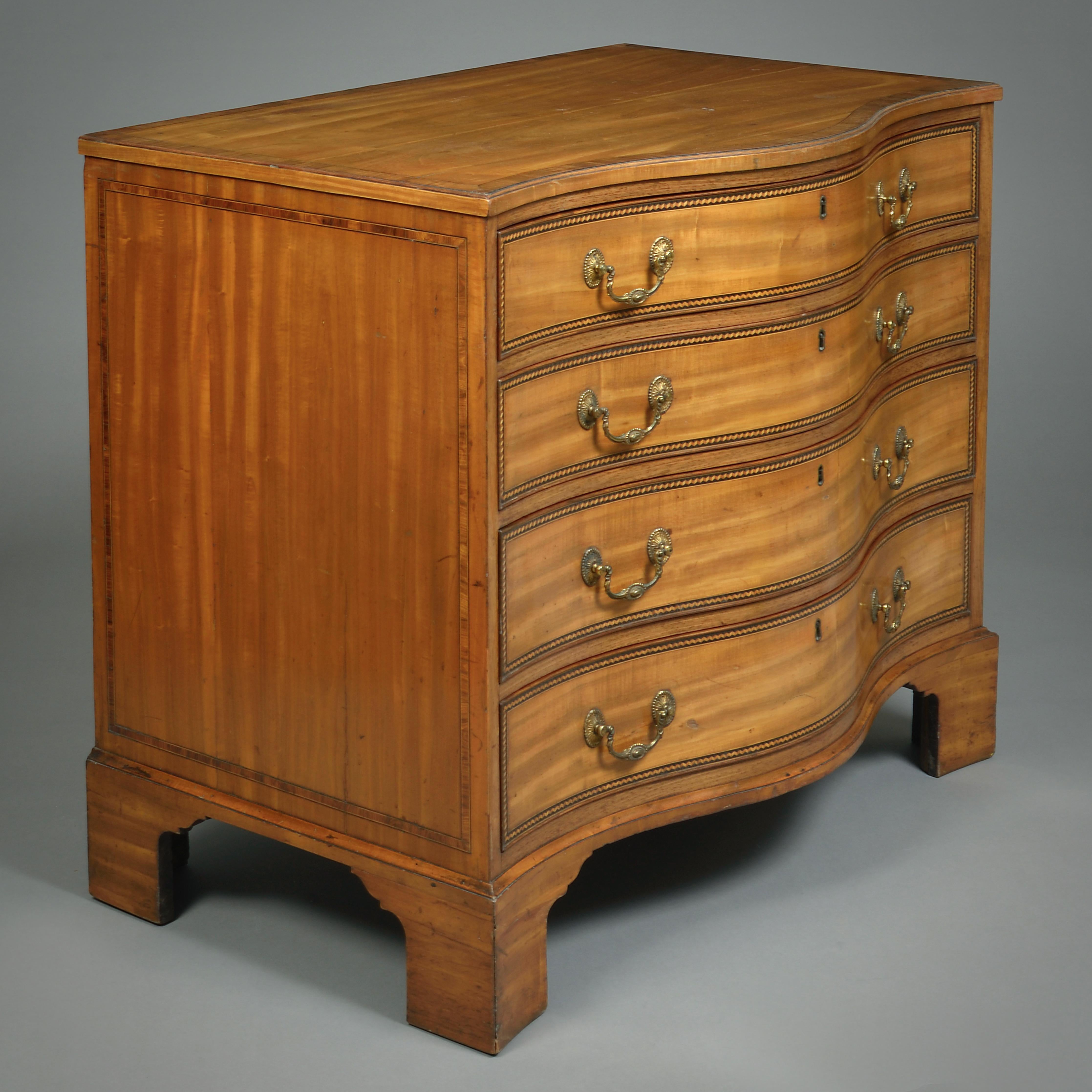 18th Century and Earlier A George III Satinwood Commode For Sale