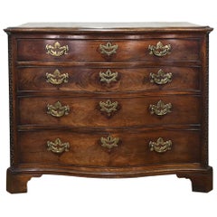 A George III Serpentine Chippendale Commode - Chest Of Drawers