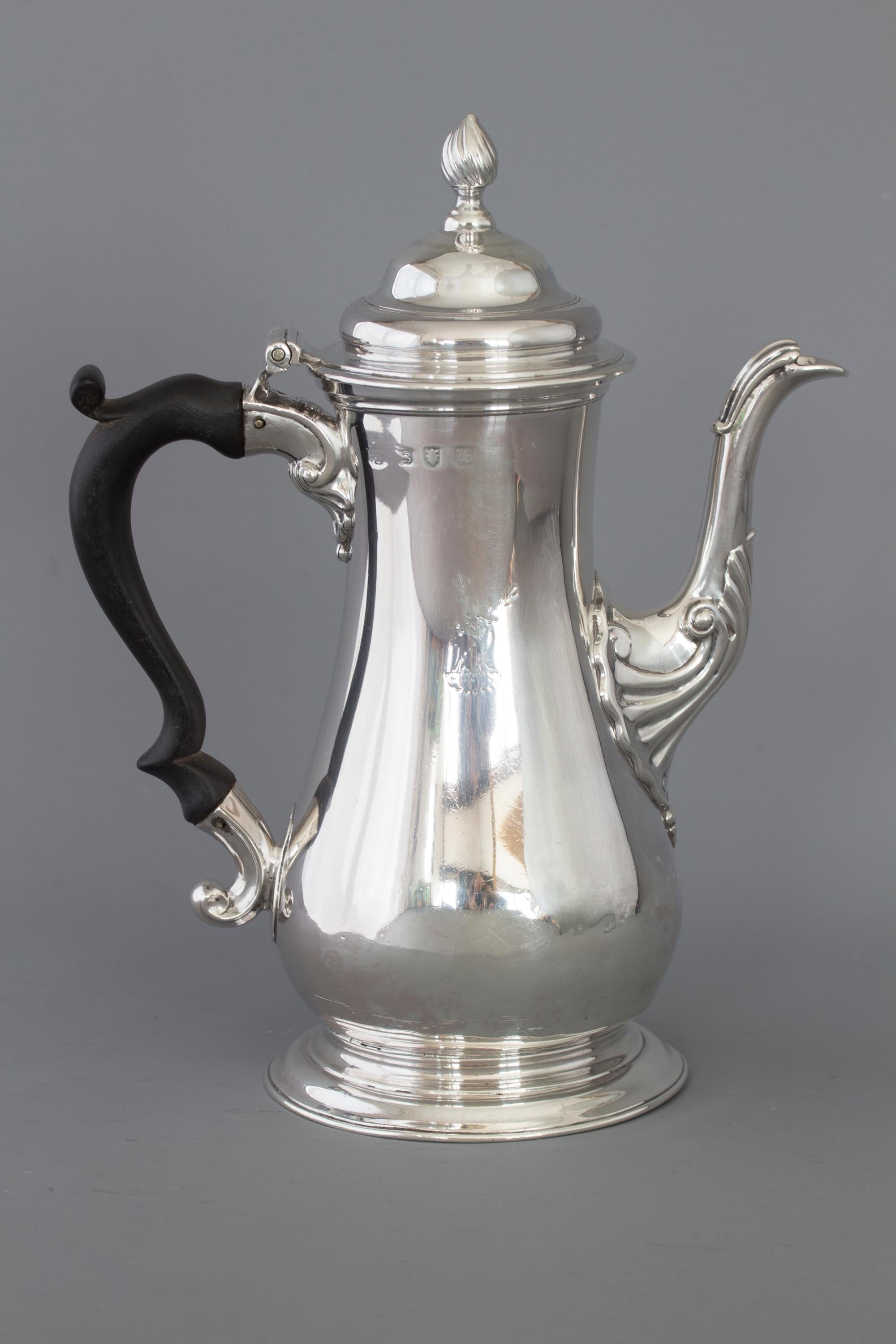 George III Silver Coffee Pot London 1763 by William Grundy 7